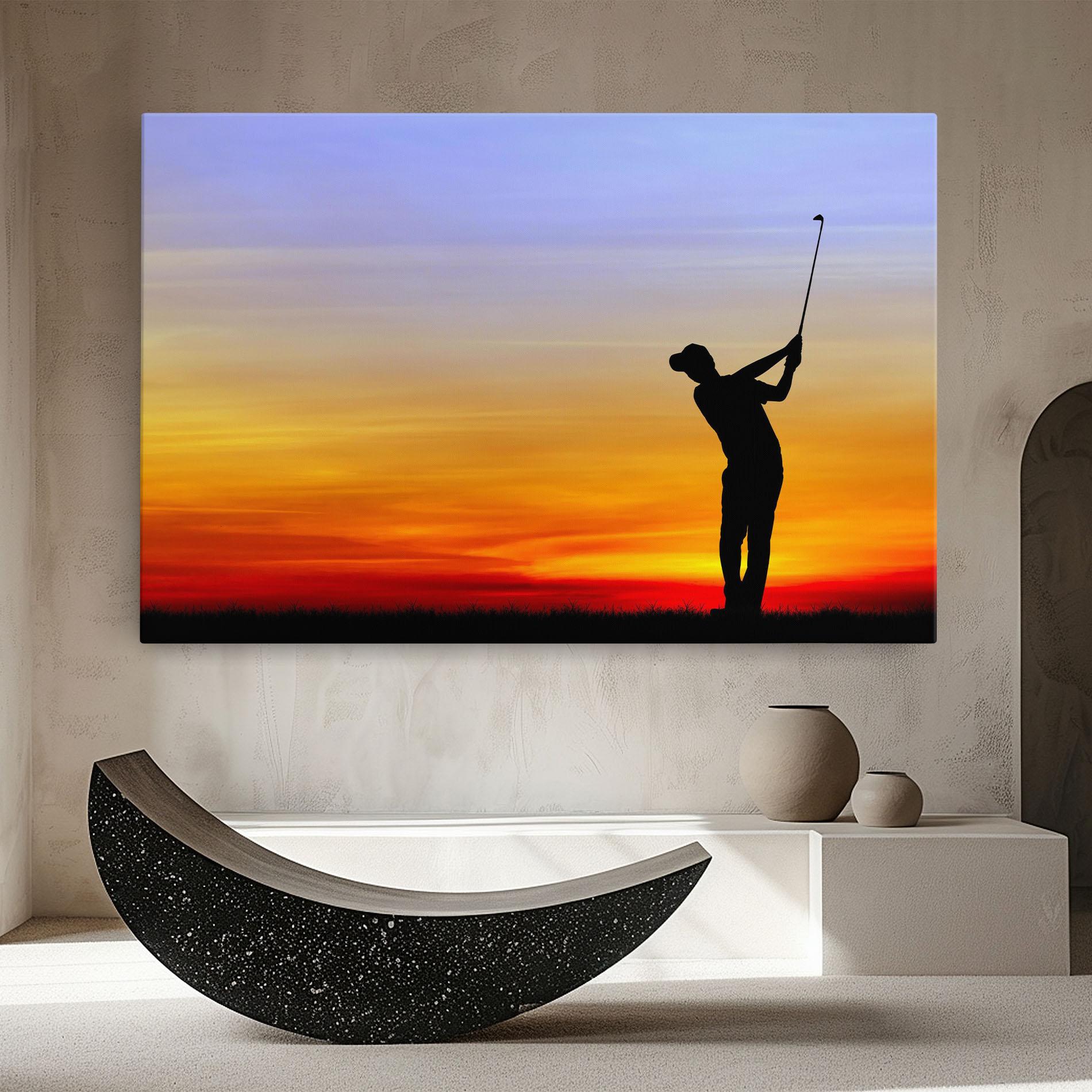 Картина на платно Playing Golf Sunrise mockup 8