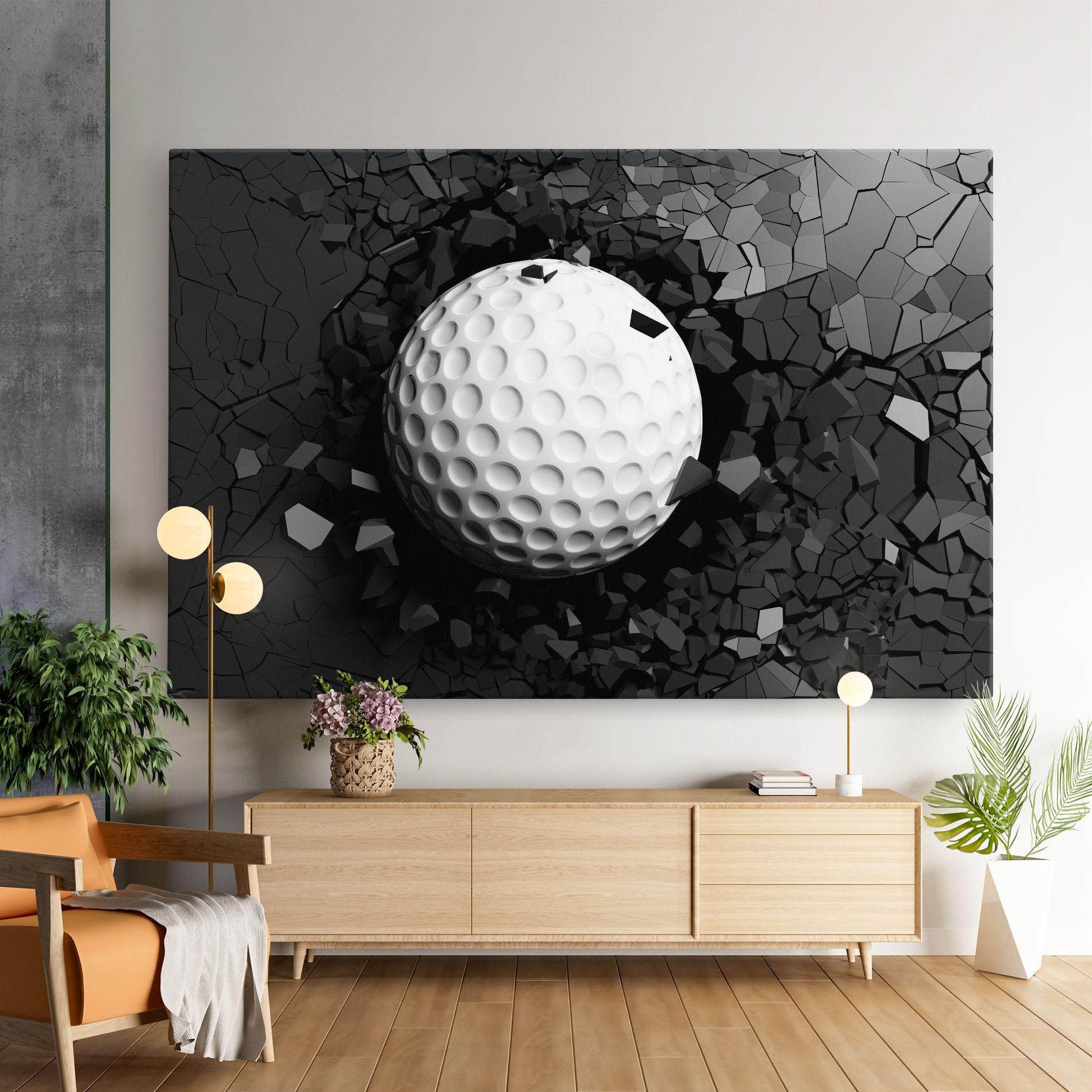 Картина на платно Black Wall Golf Ball mockup 9
