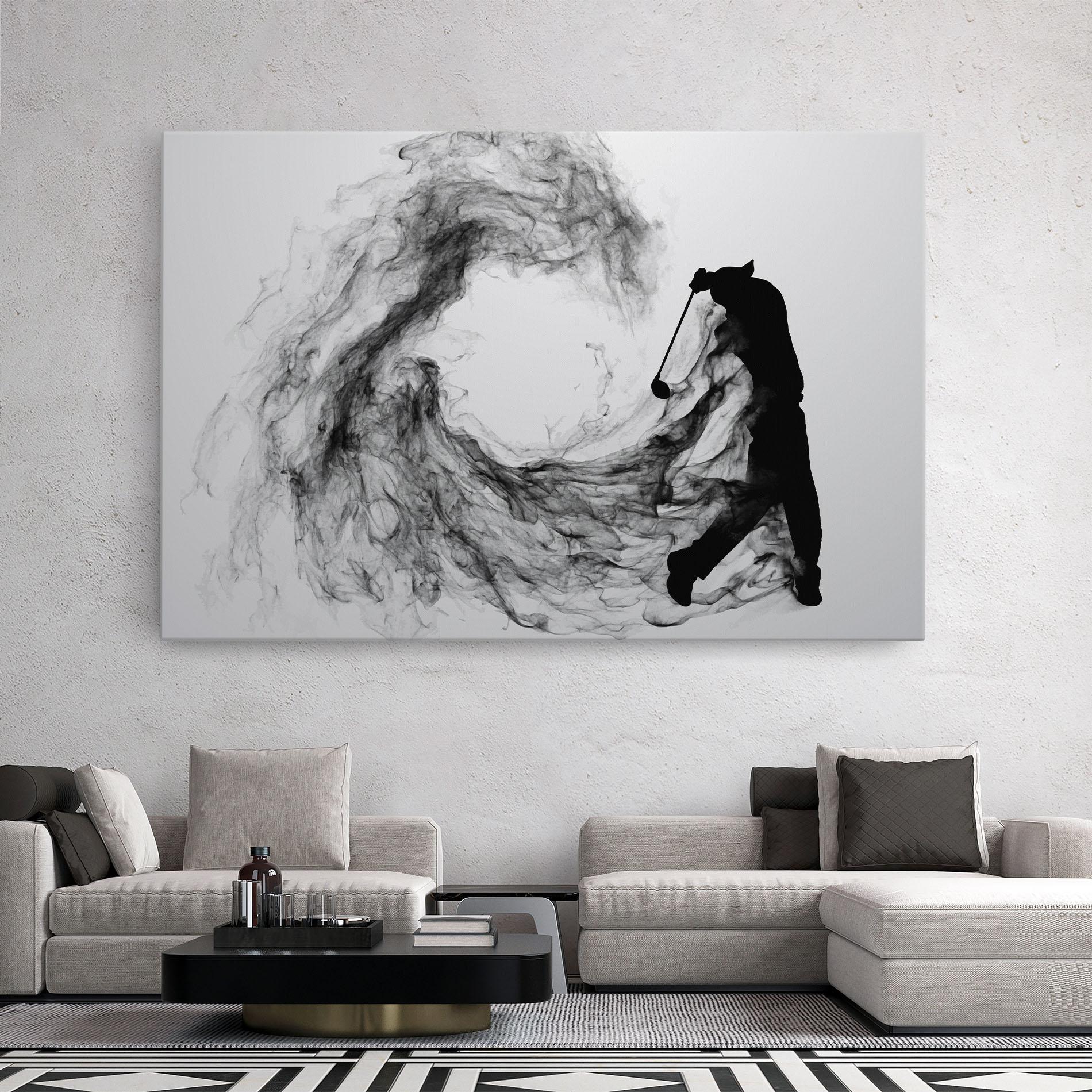 Картина на платно Black Smoke Golf mockup 2