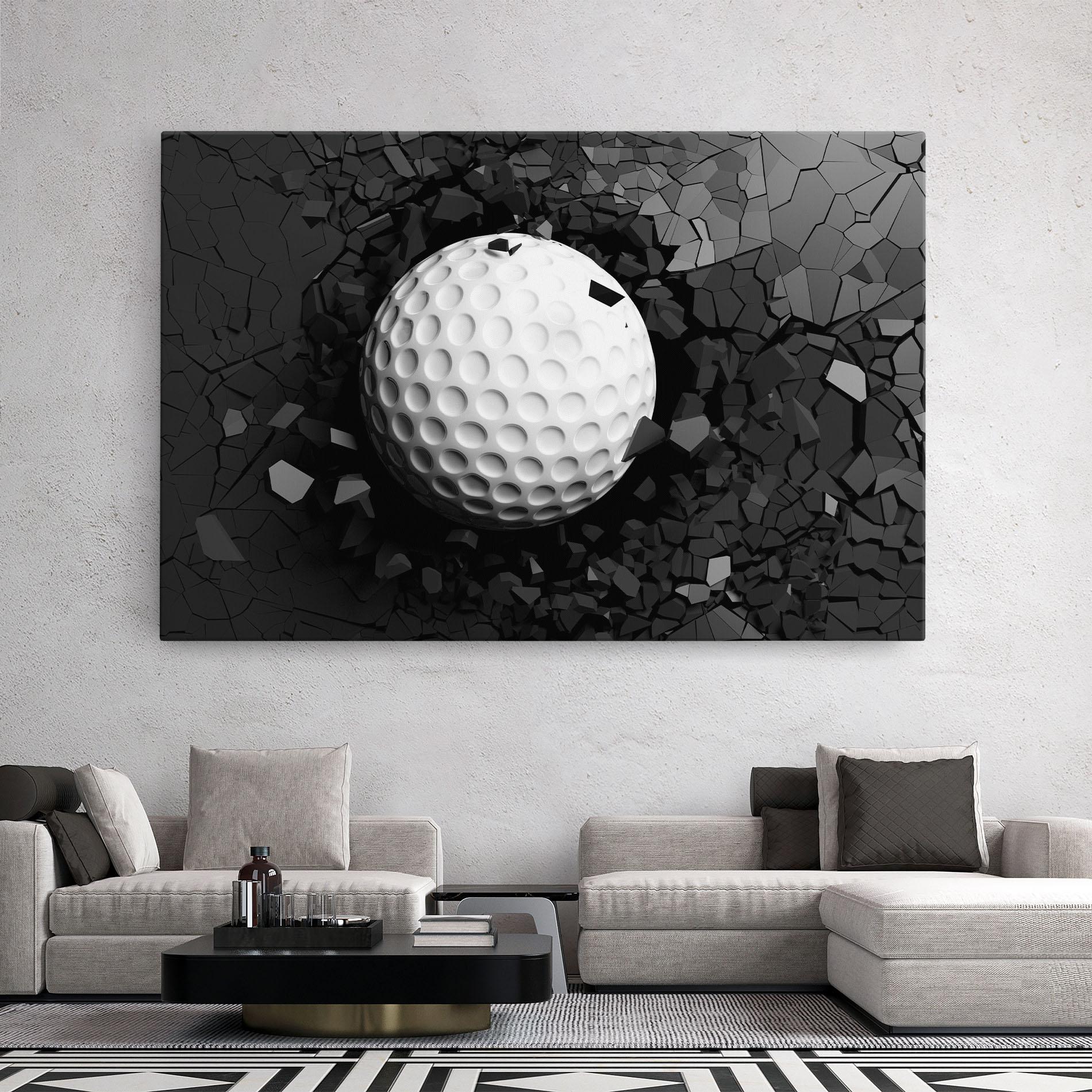 Картина на платно Black Wall Golf Ball mockup 2