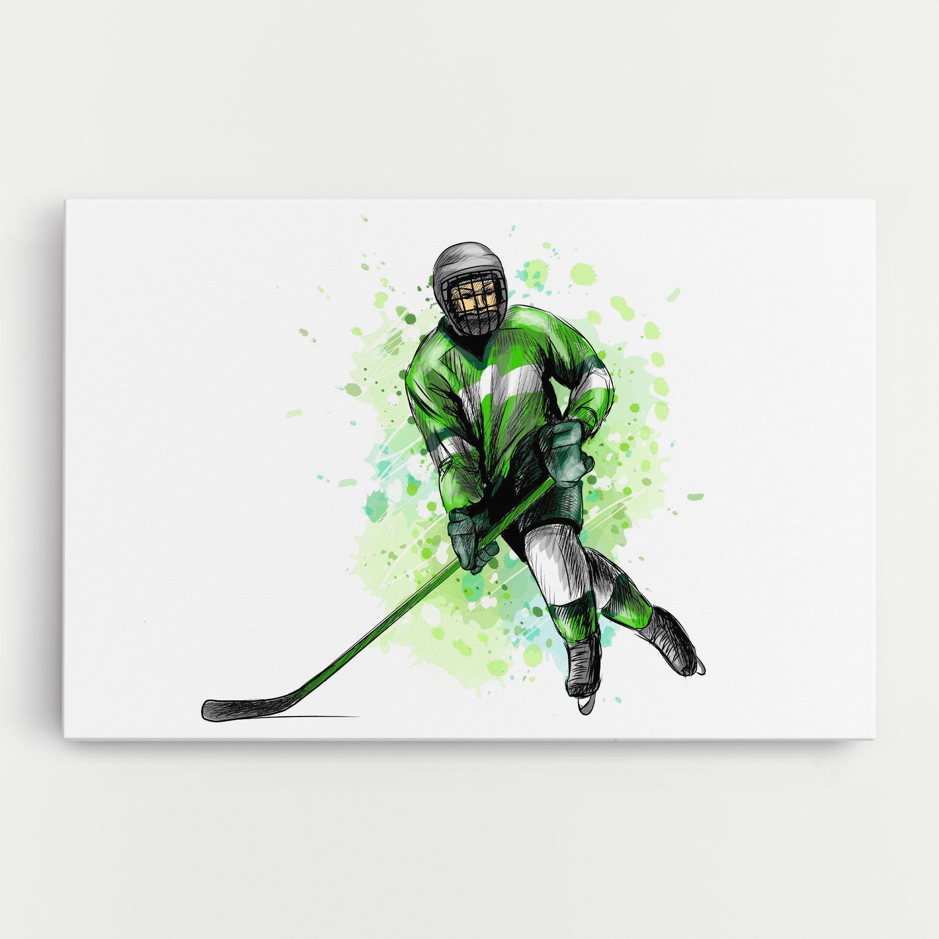 Картина на платно Green Hockey mockup 0