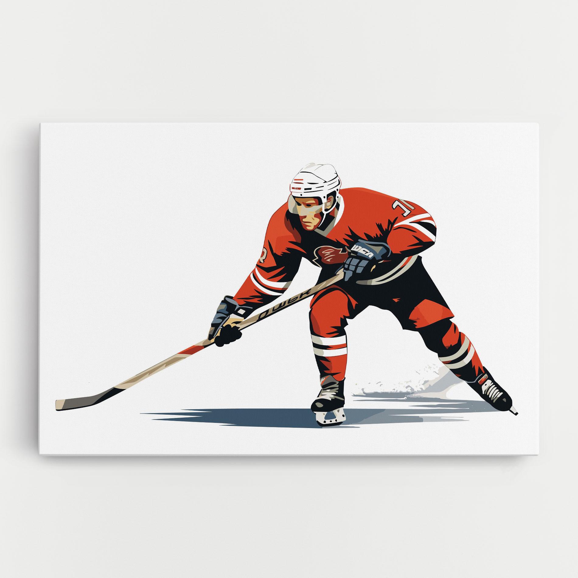 Картина на платно Hockey Orange Player mockup 0