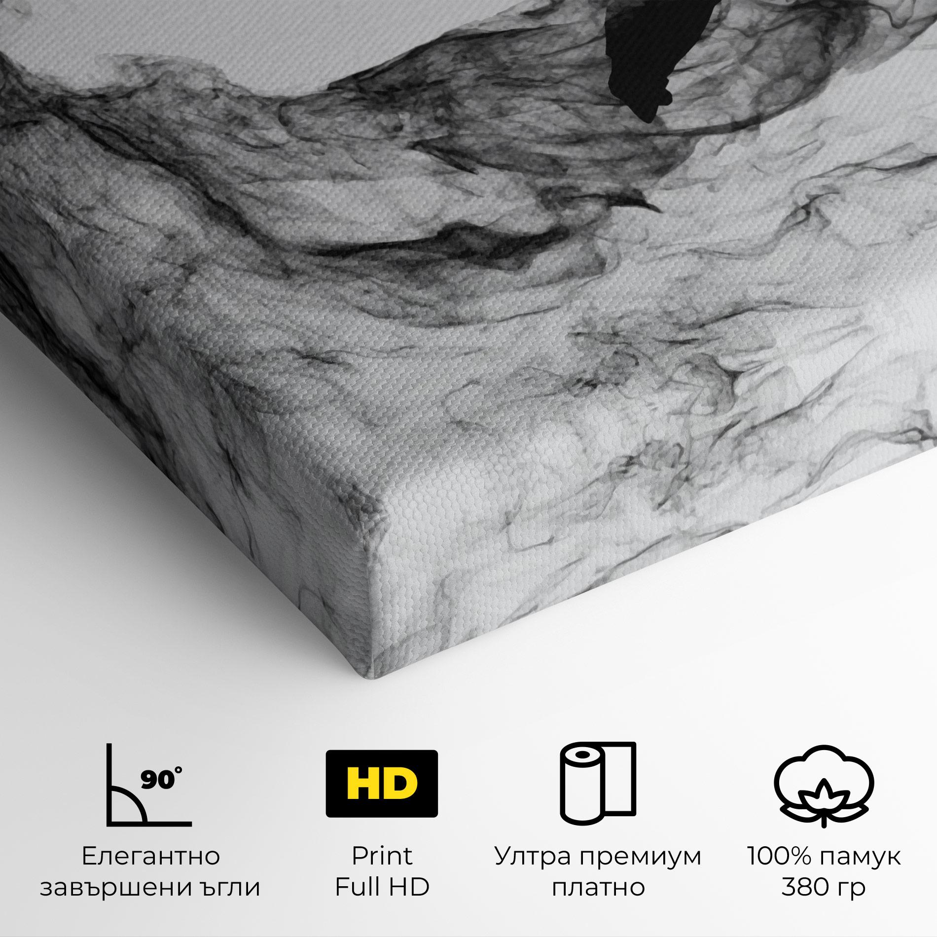 Картина на платно Black Smoke Hockey mockup 4