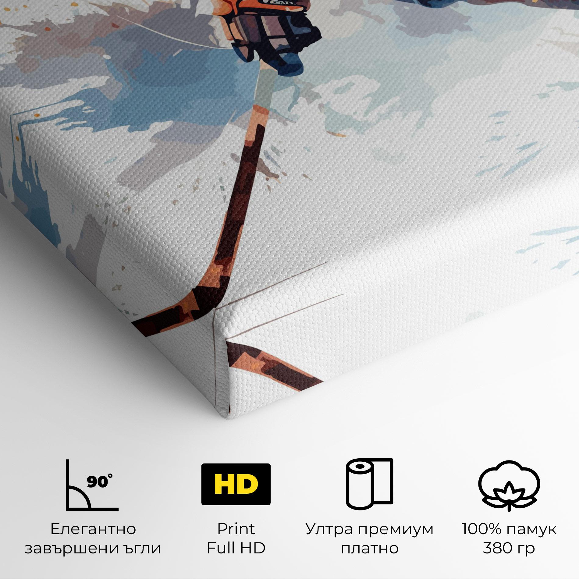 Картина на платно Orange Hockey mockup 4