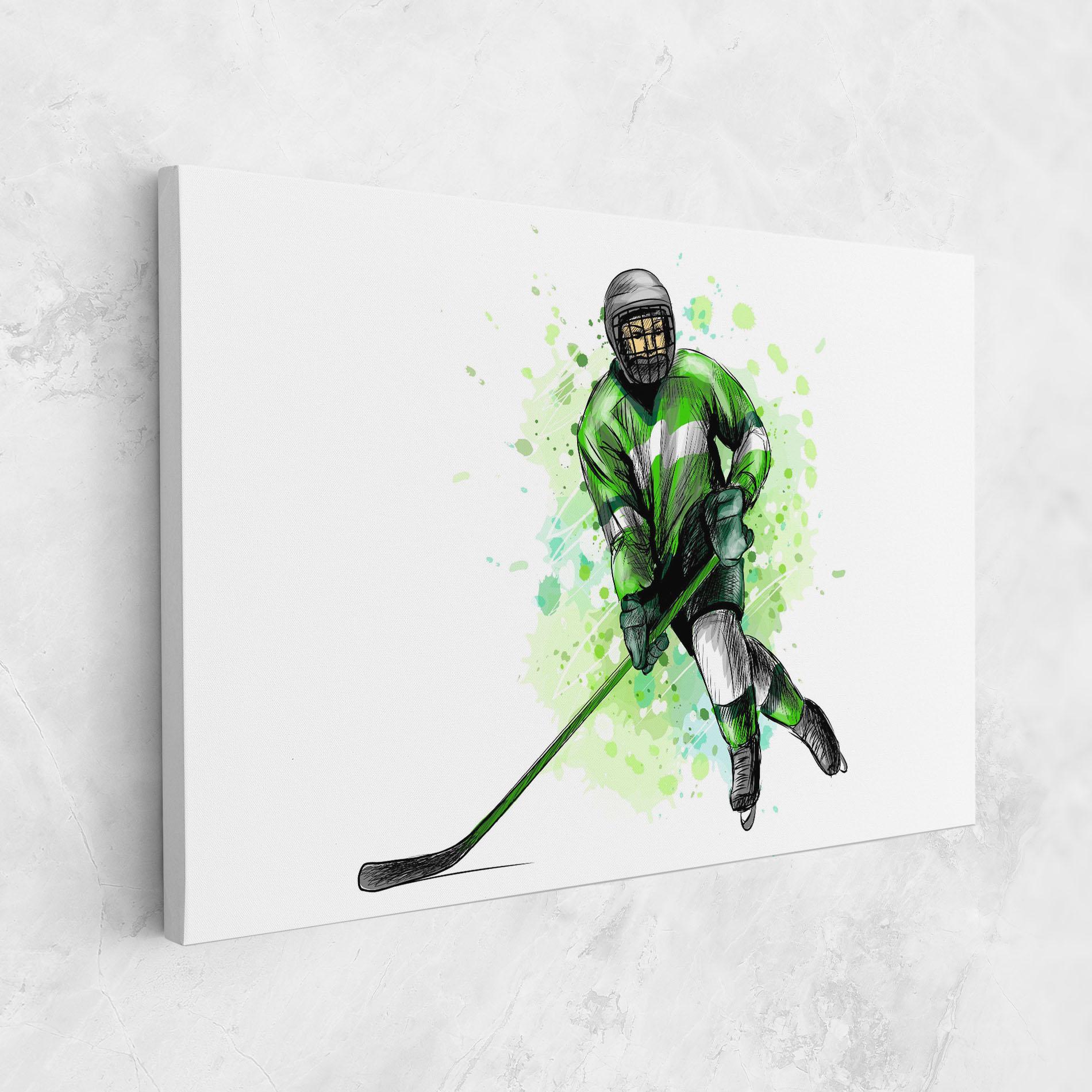 Картина на платно Green Hockey mockup 1