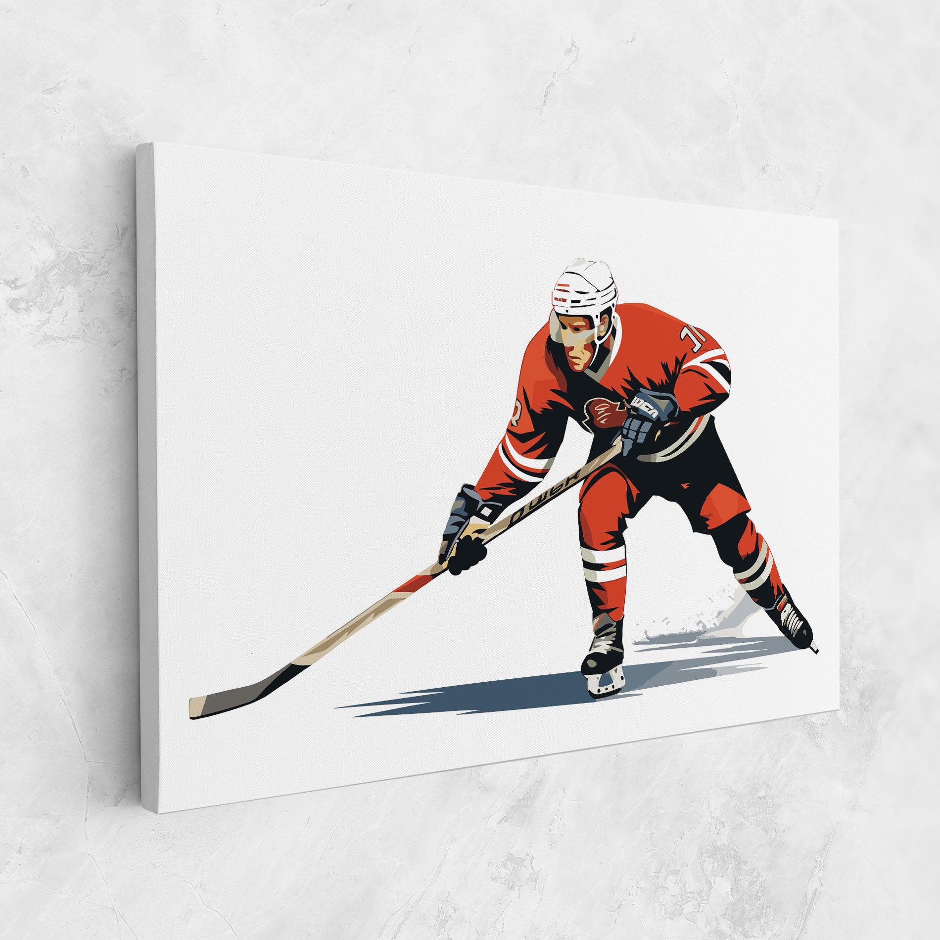 Картина на платно Hockey Orange Player mockup 1