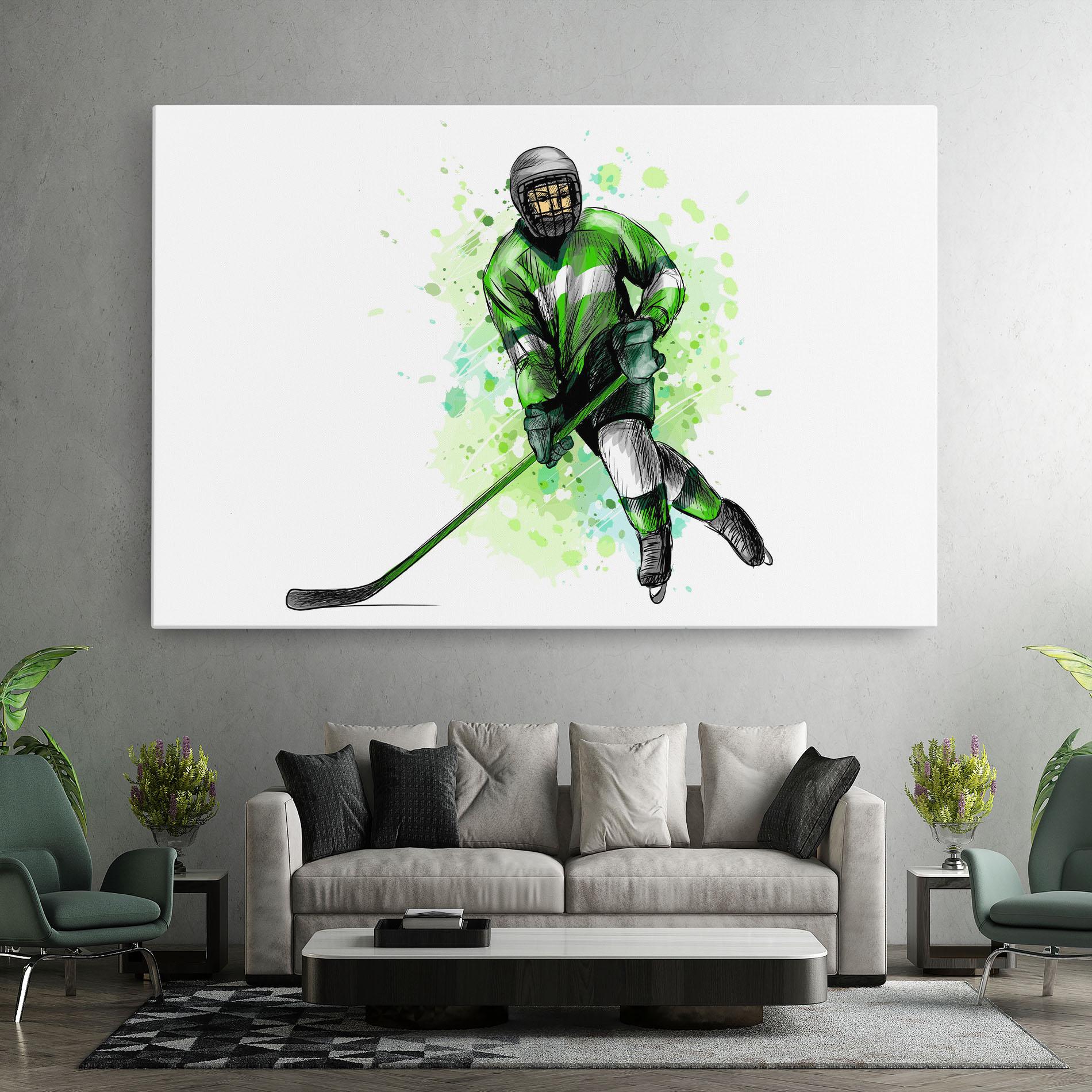 Картина на платно Green Hockey mockup 7