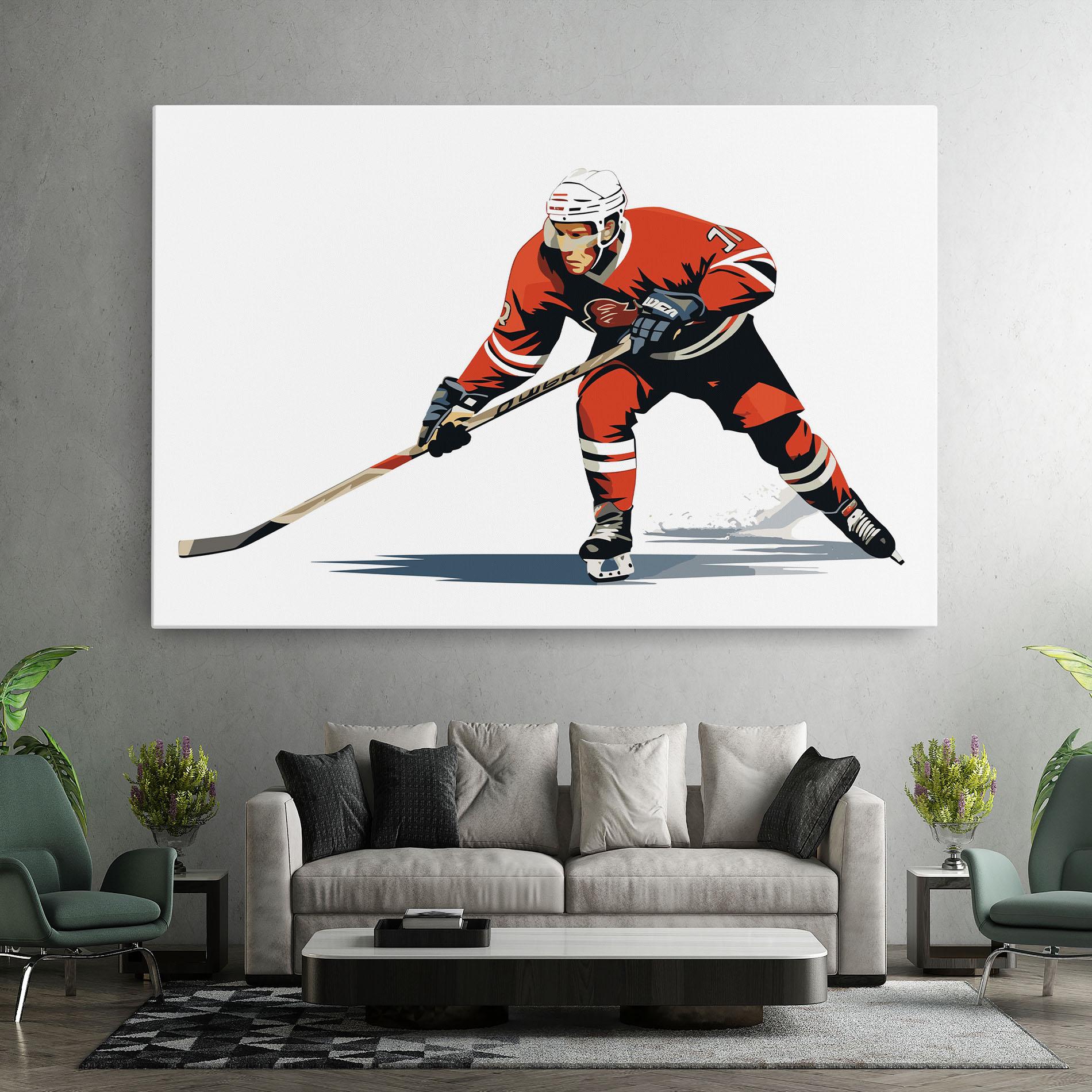 Картина на платно Hockey Orange Player mockup 7