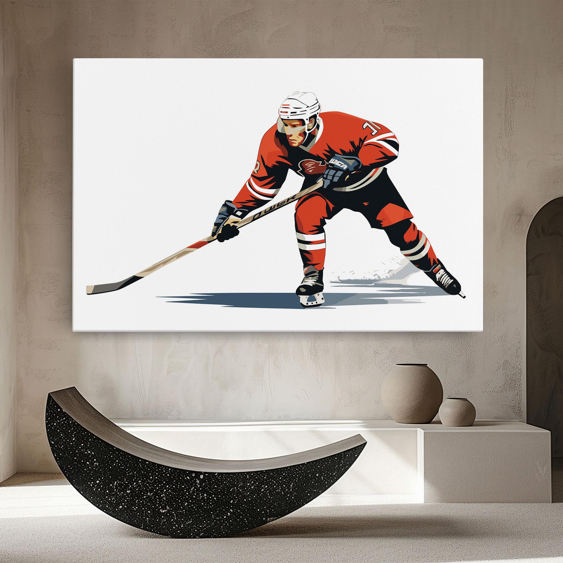 Картина на платно Hockey Orange Player mockup 8