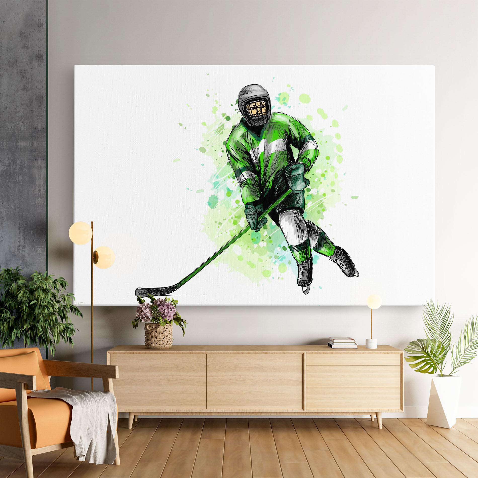 Картина на платно Green Hockey mockup 9