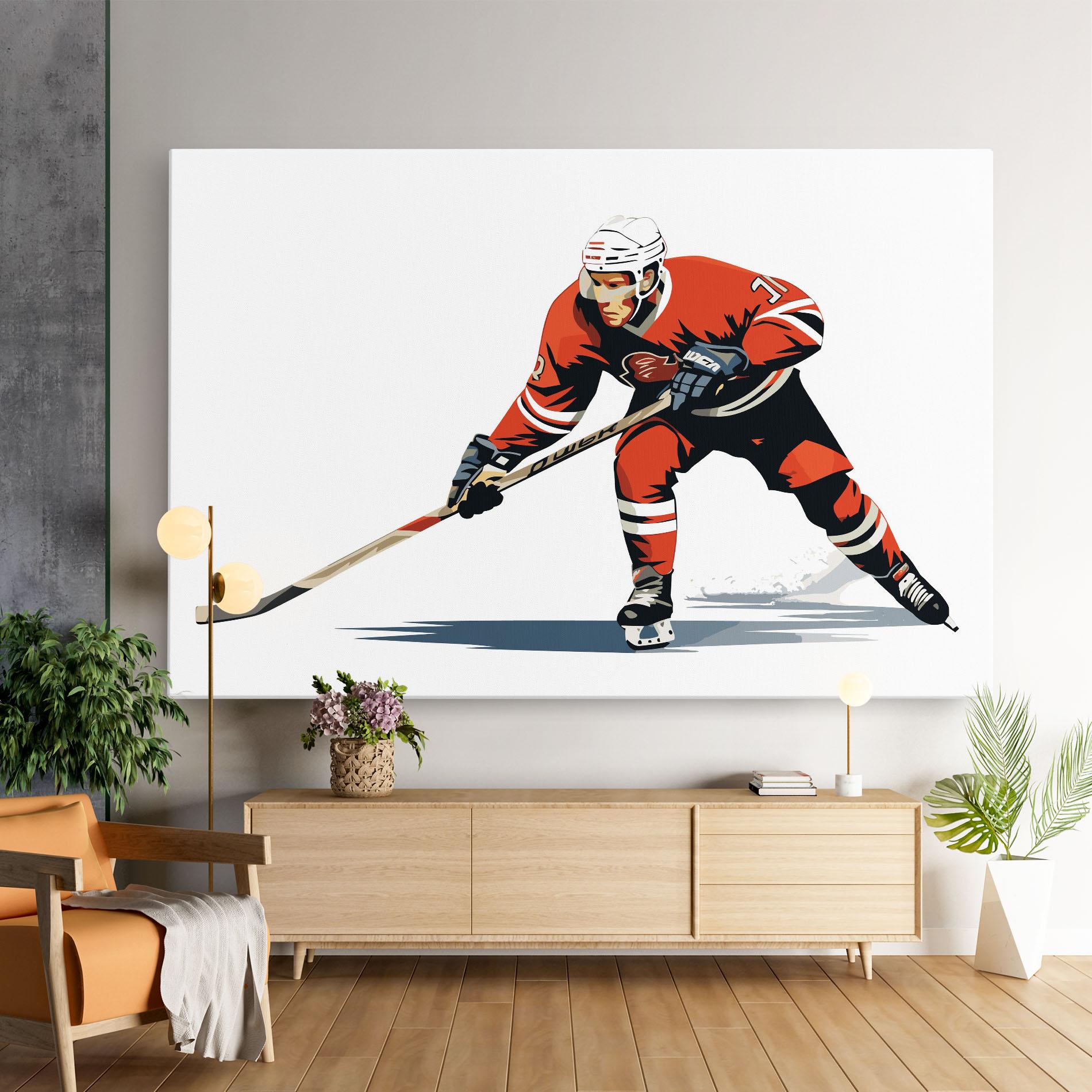 Картина на платно Hockey Orange Player mockup 9