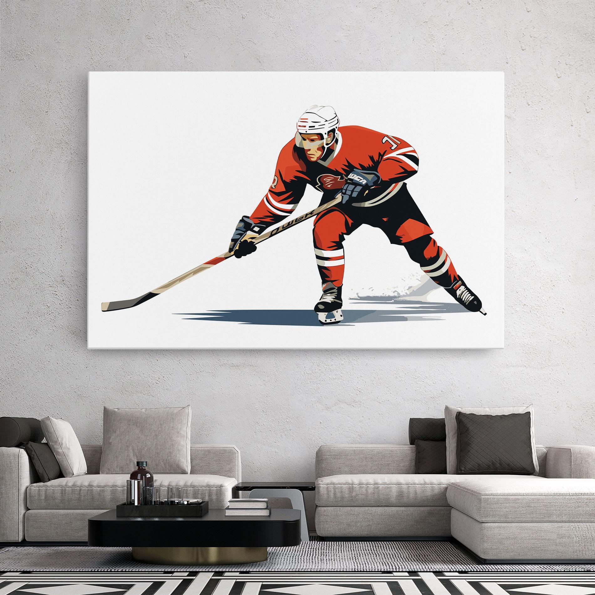 Картина на платно Hockey Orange Player mockup 2