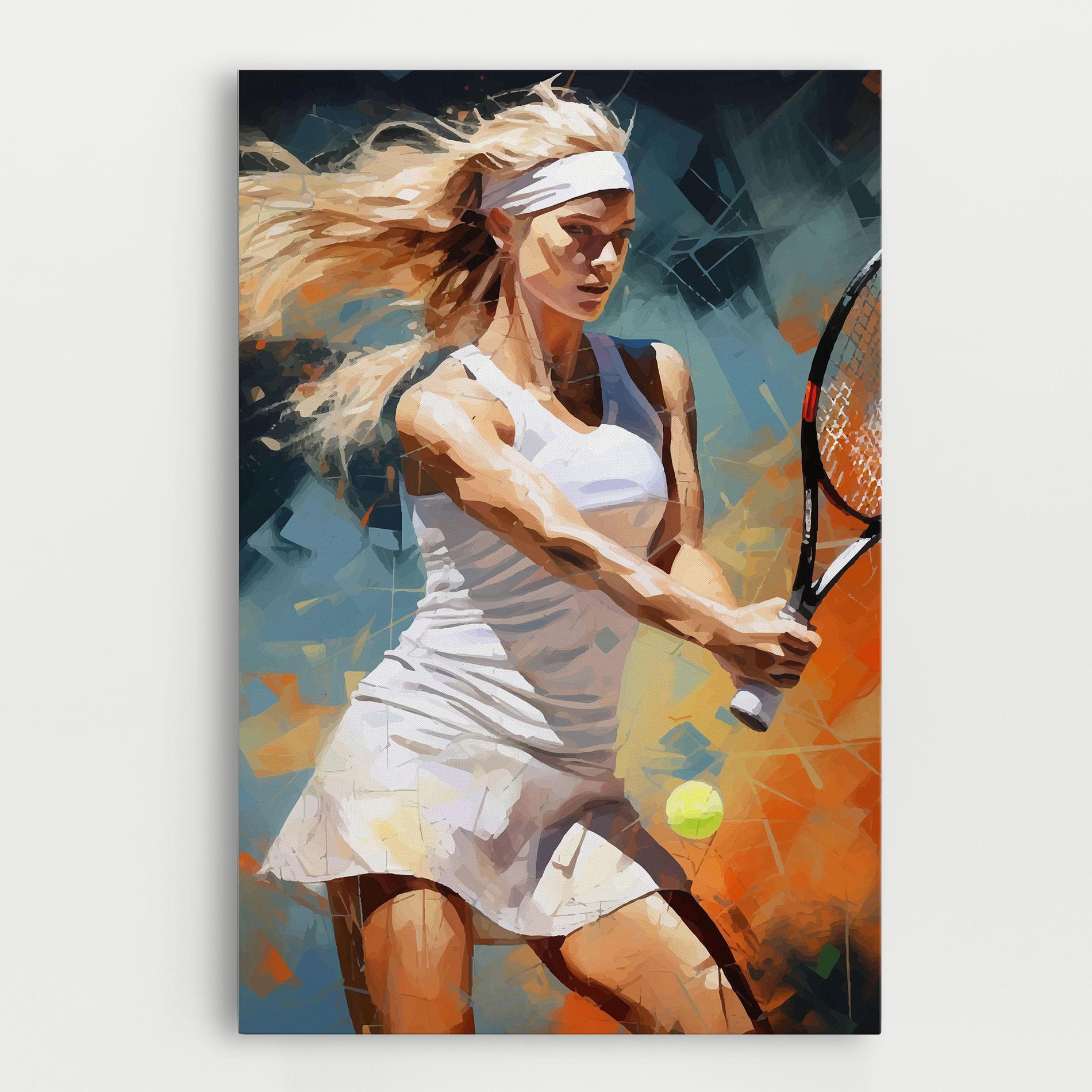 Картина на платно Blonde Tennis Girl mockup 0