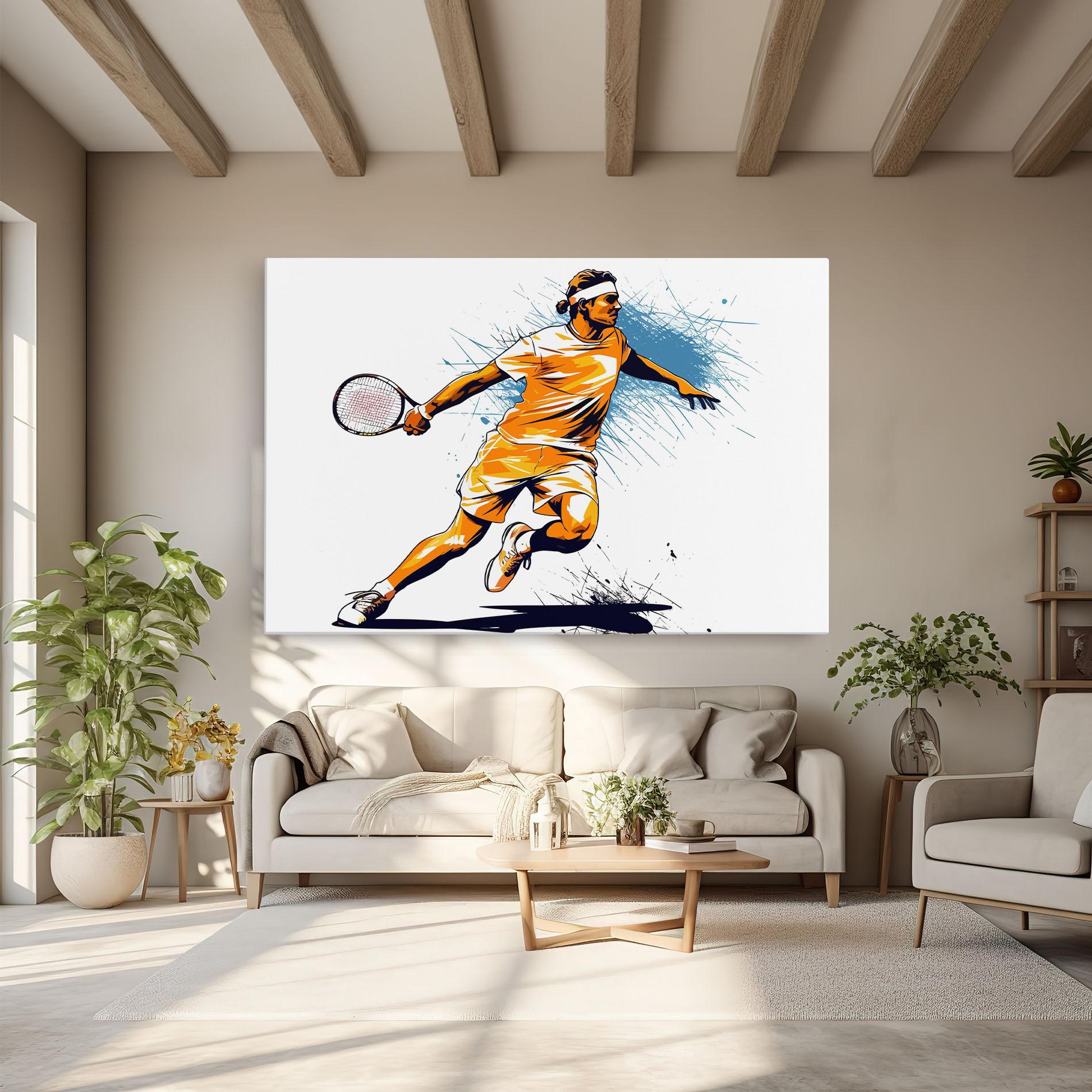 Картина на платно Orange Blue Tennis mockup 6