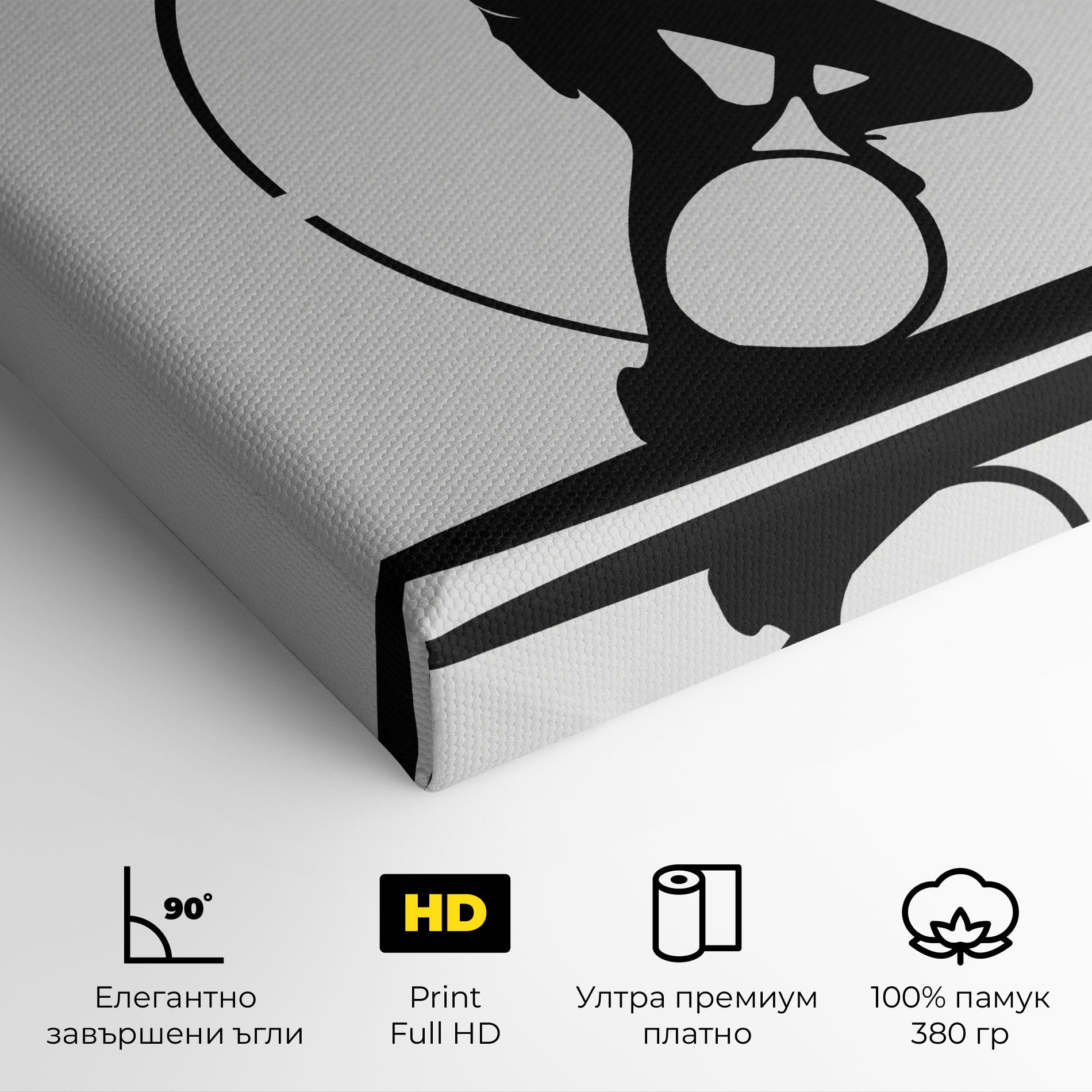 Картина на платно Black Tennis Circle mockup 4