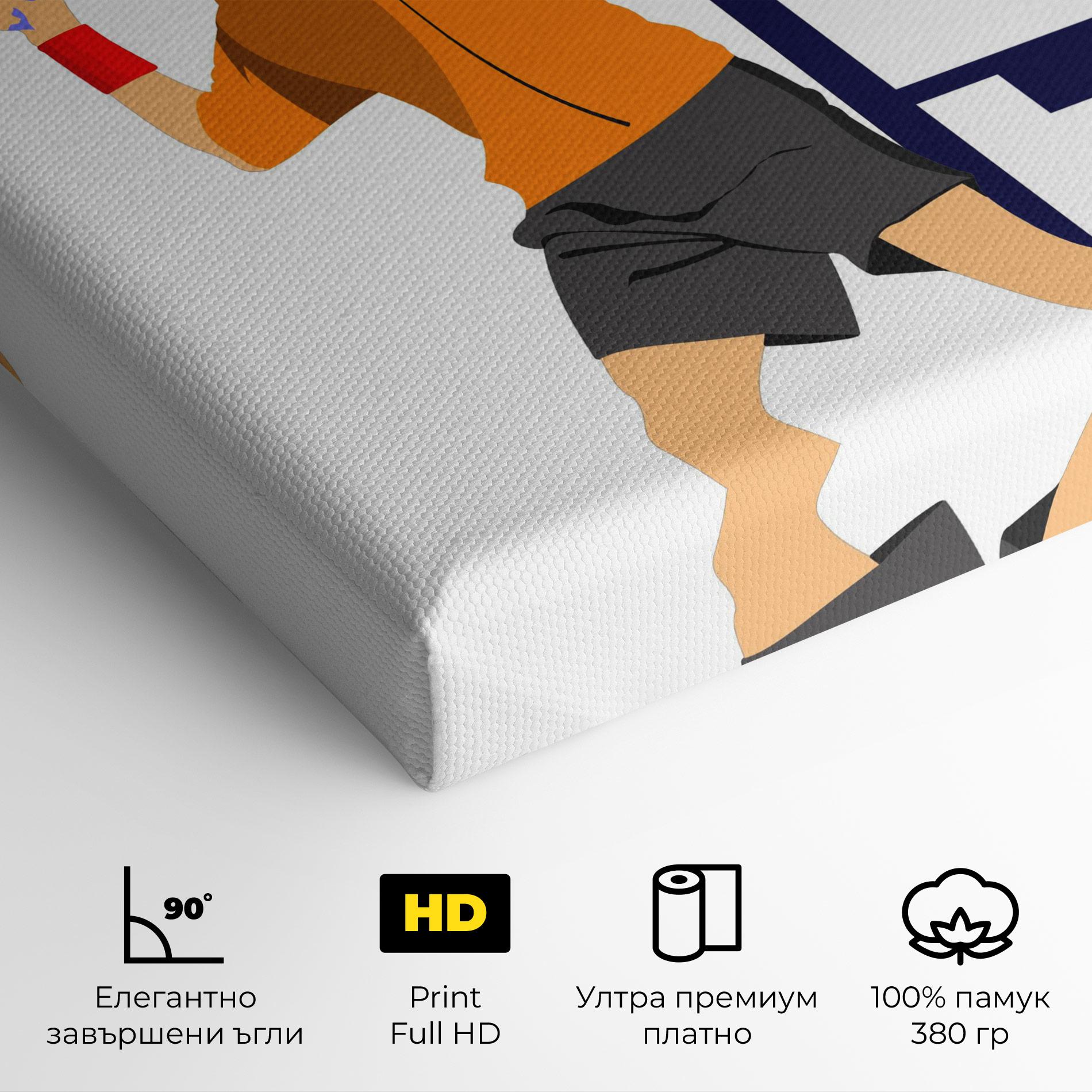 Картина на платно Orange Tennis Player mockup 4