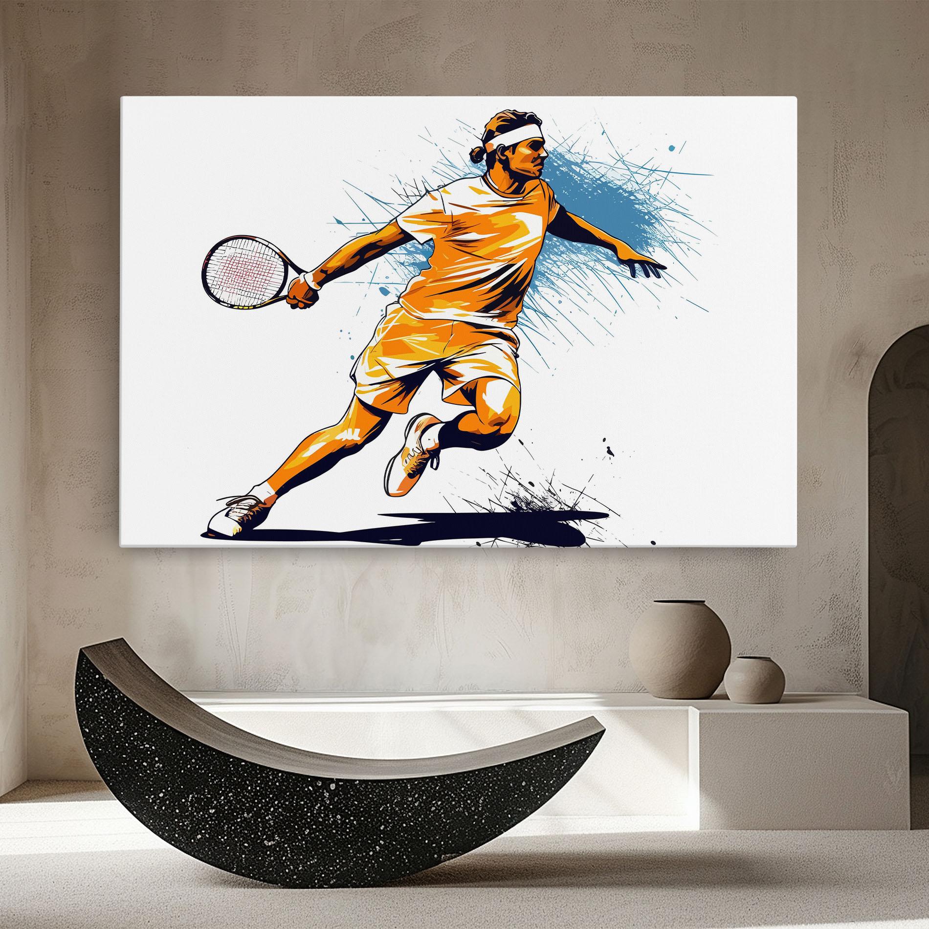 Картина на платно Orange Blue Tennis mockup 8