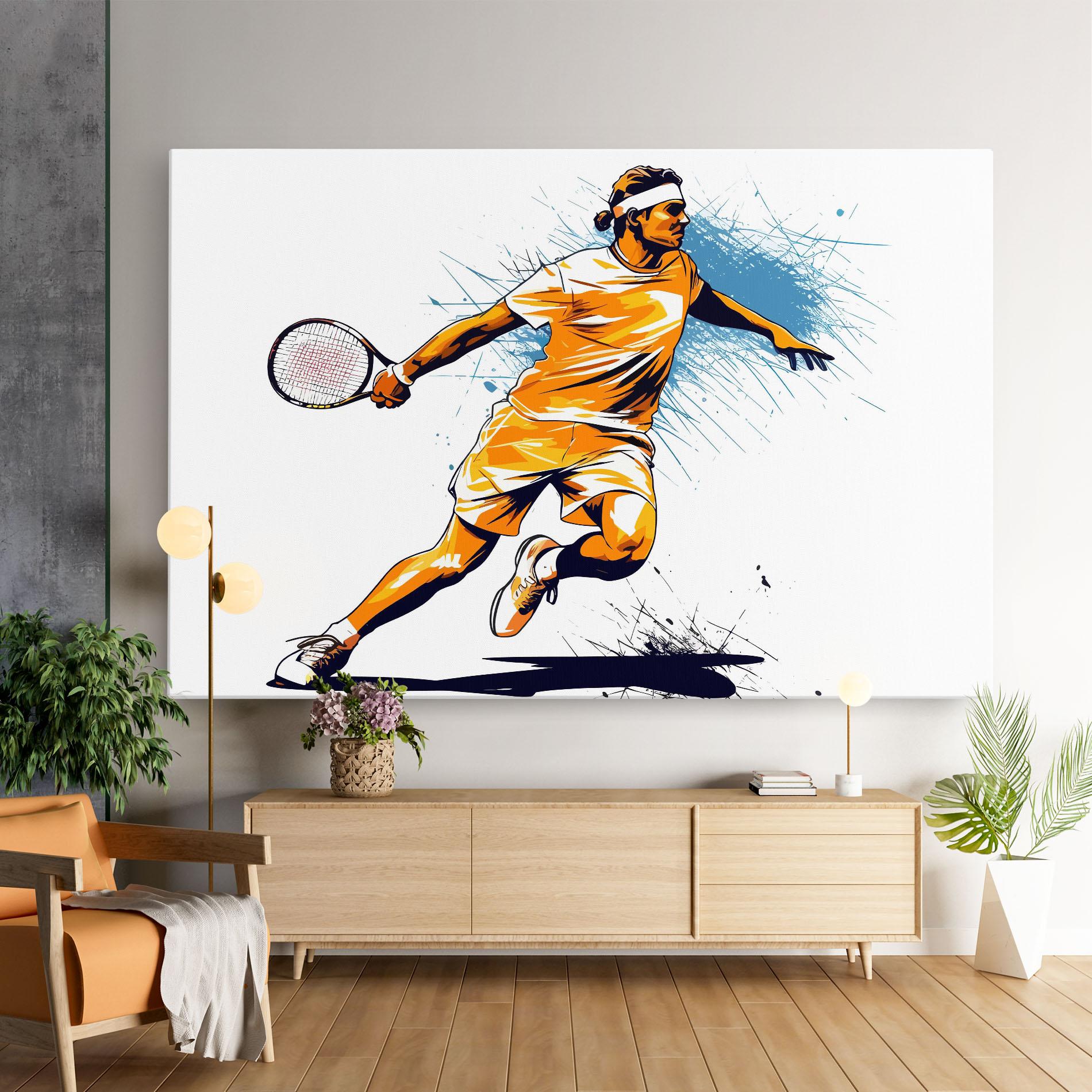 Картина на платно Orange Blue Tennis mockup 9