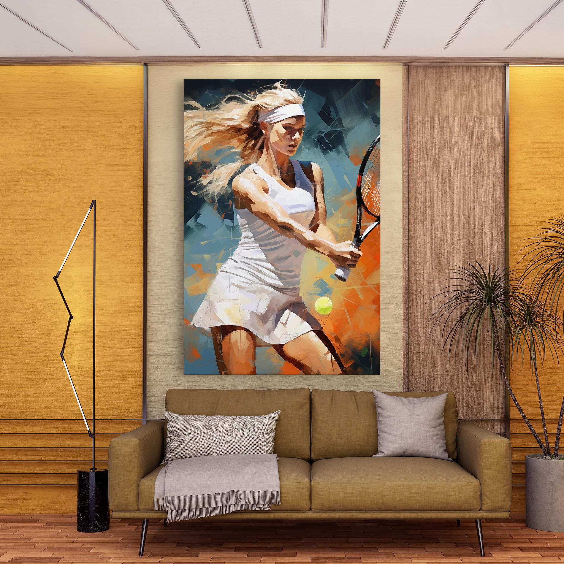 Картина на платно Blonde Tennis Girl mockup 9