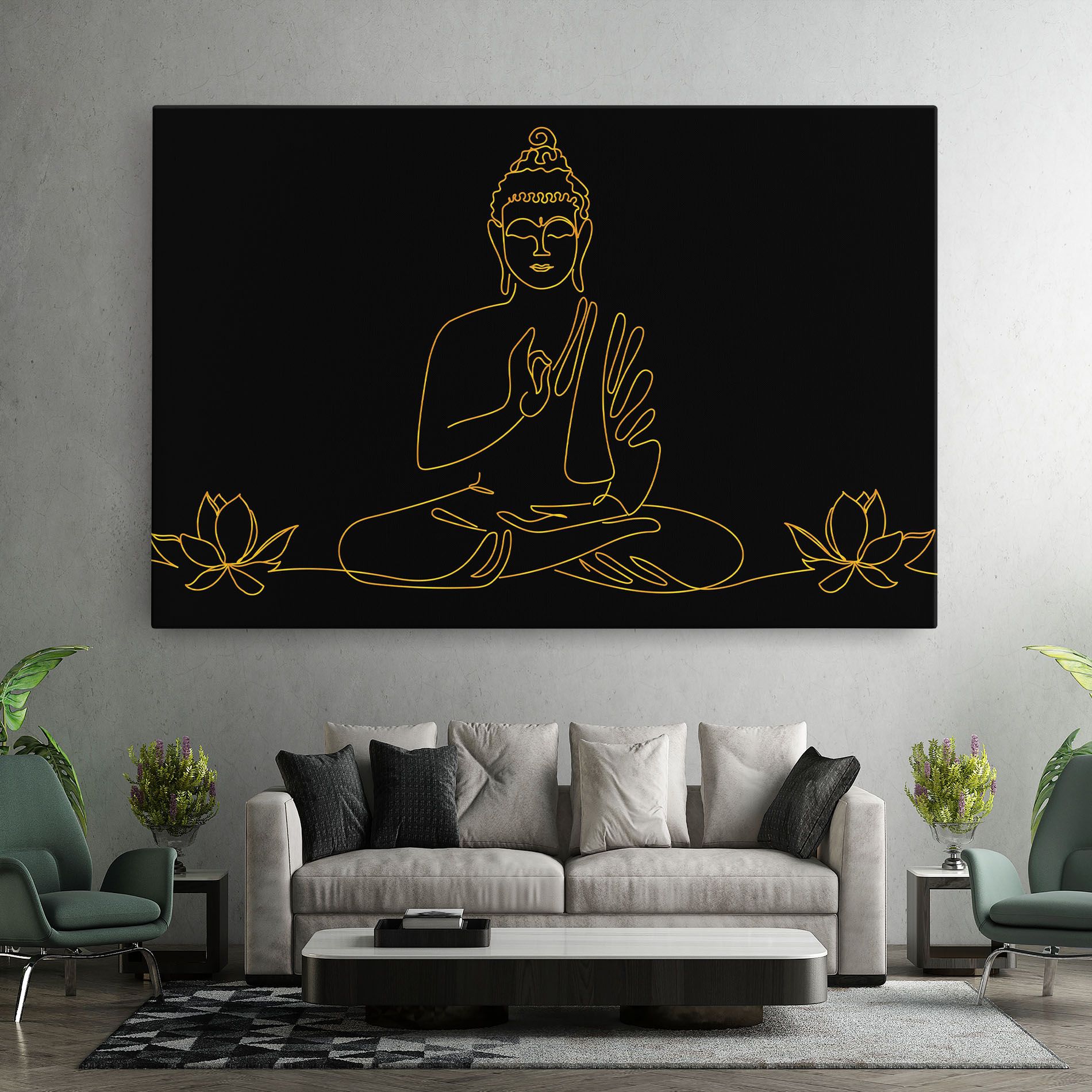 Buddha Gold Line mockup 7