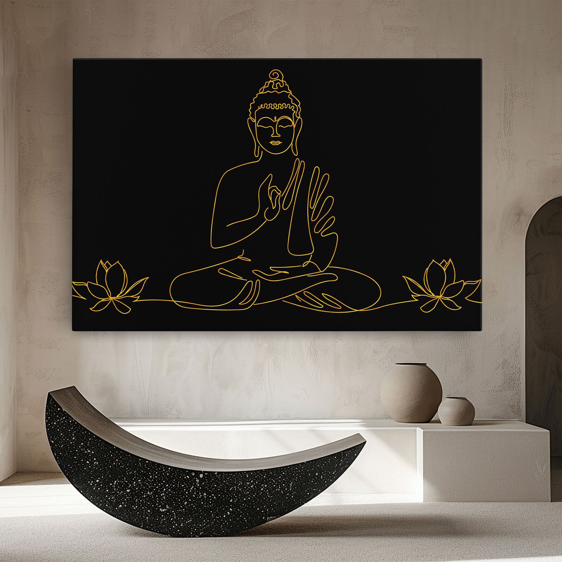 Buddha Gold Line mockup 8