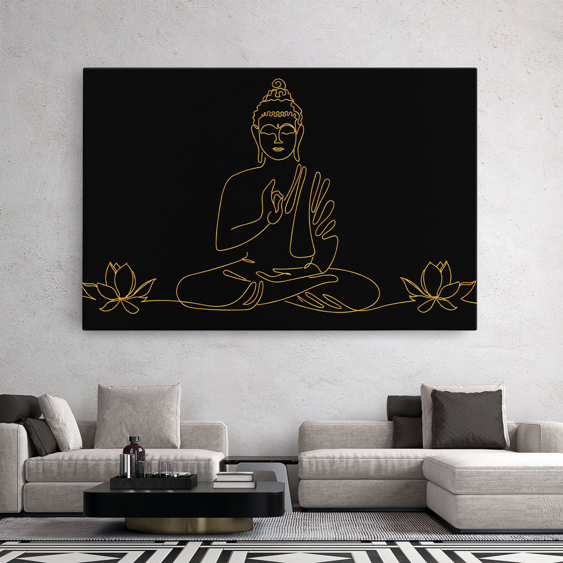 Buddha Gold Line mockup 2