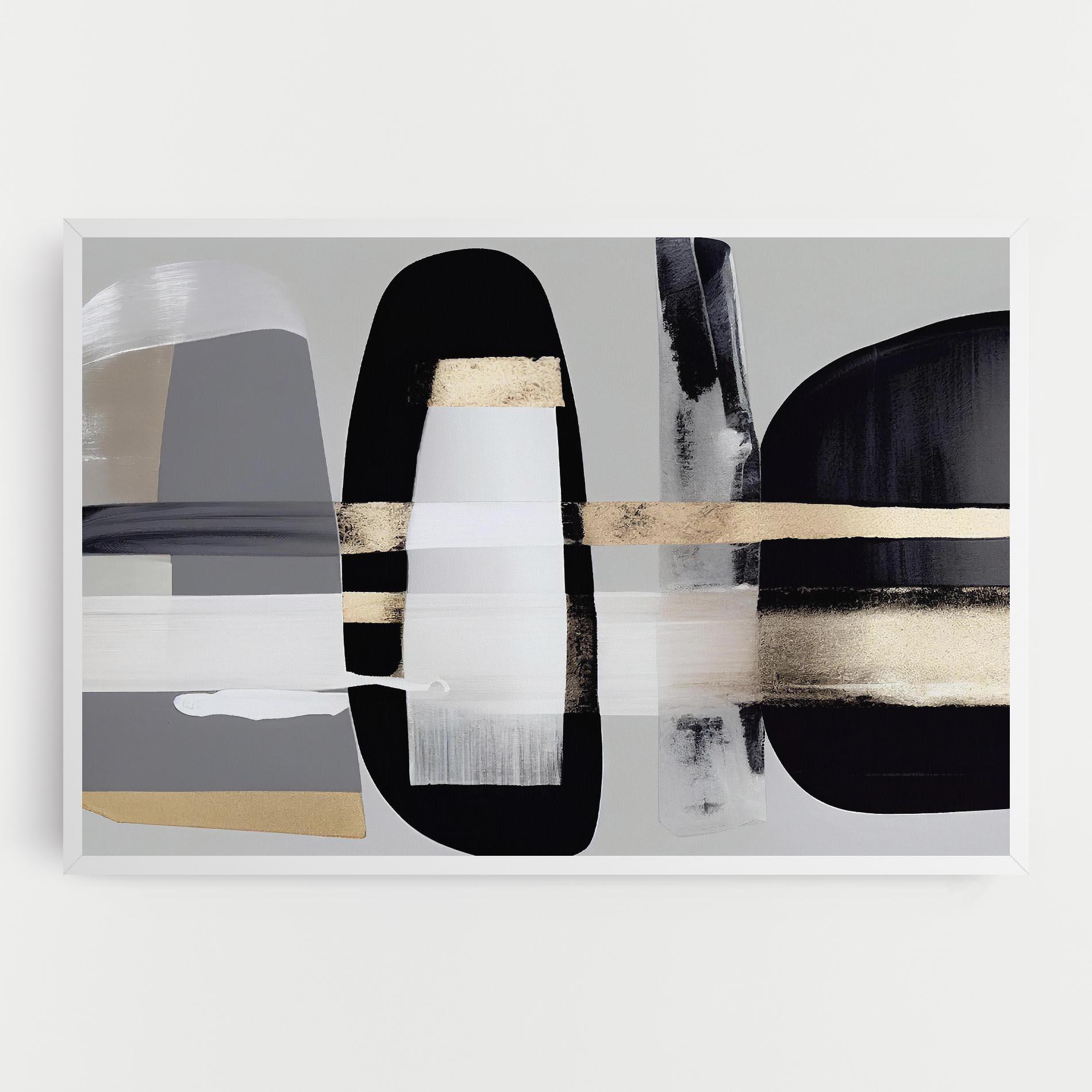 Картина на платно Abstract Gold Painting With Black mockup 0