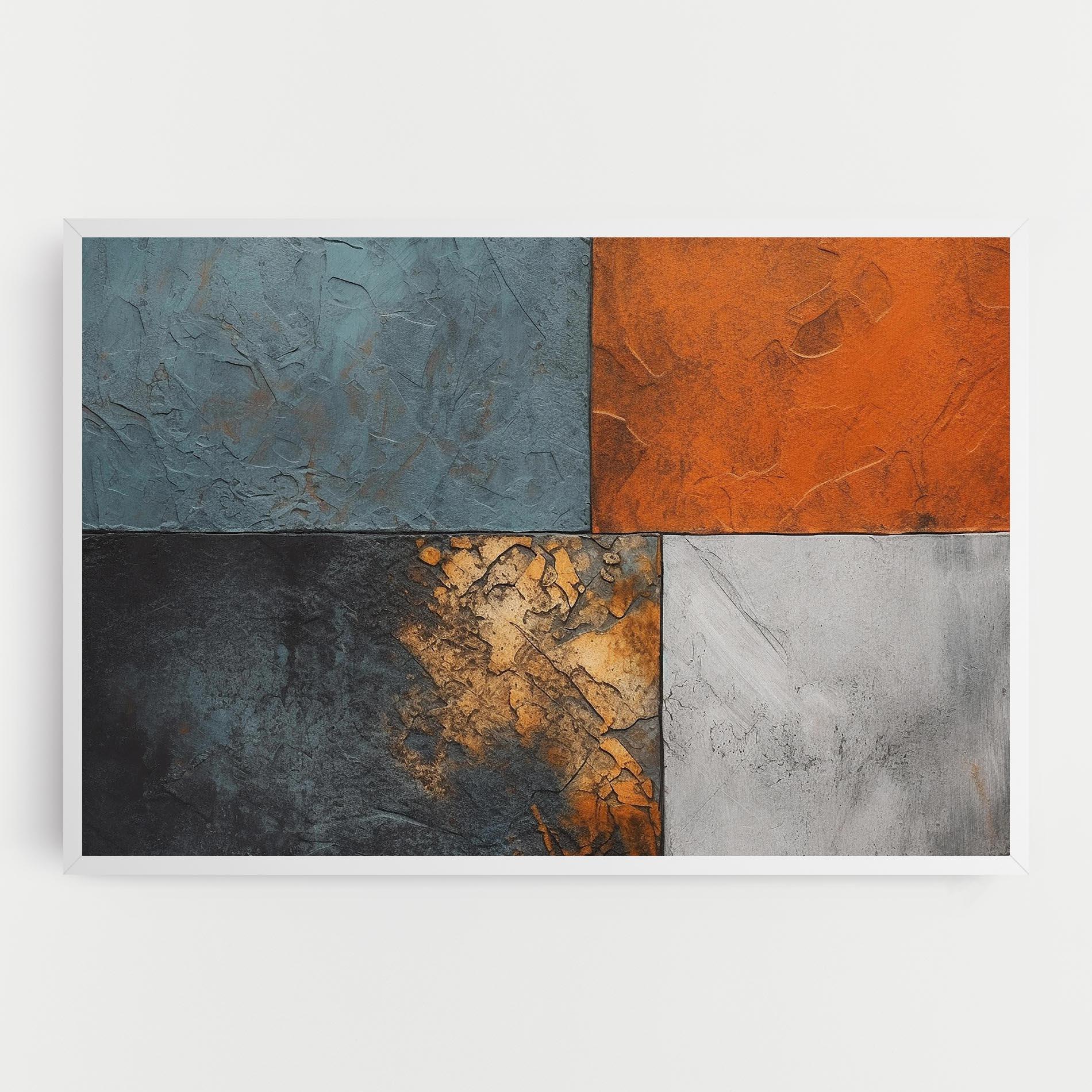 Картина на платно White Square With Gold mockup 0