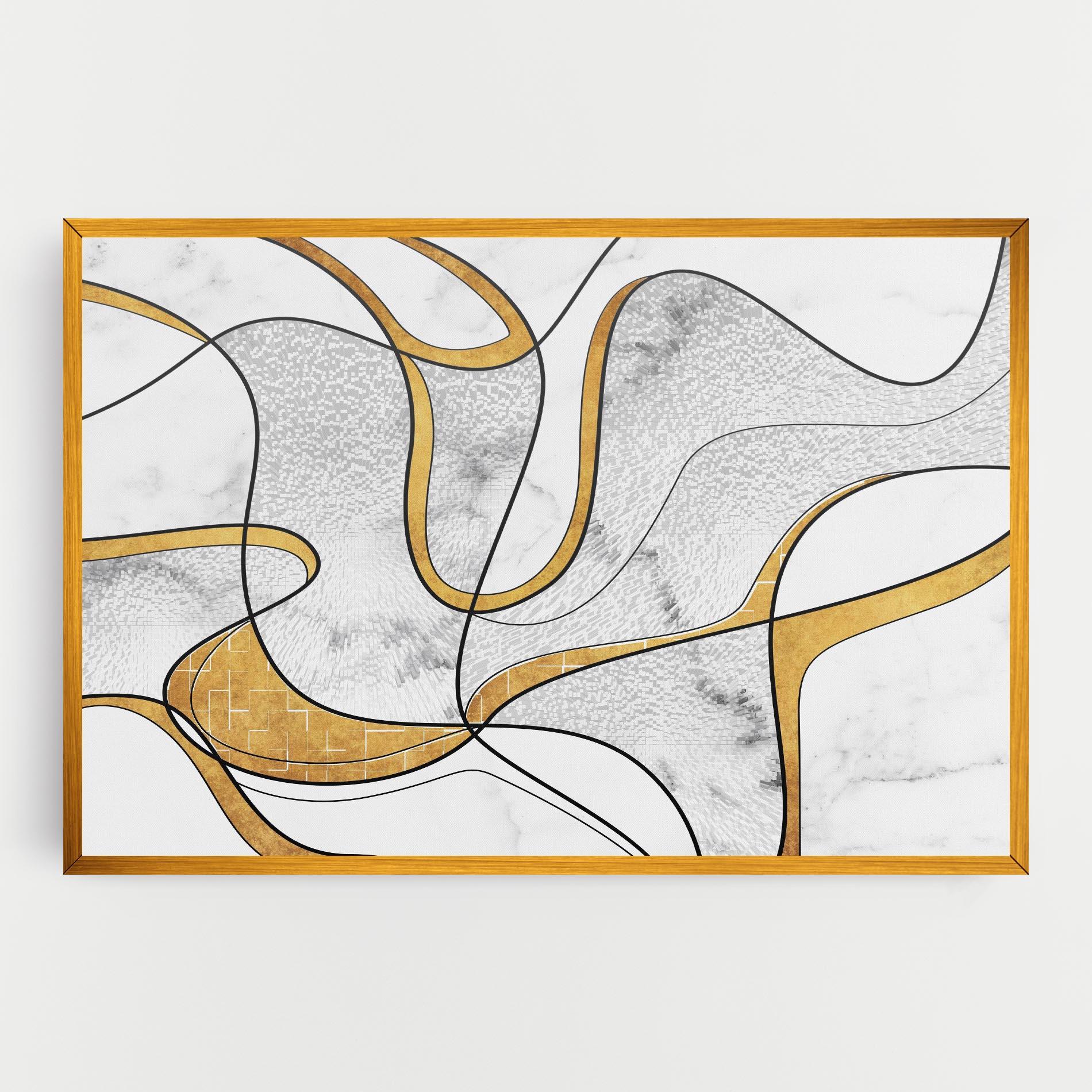 Картина на платно Abstract Gold Lines mockup 0