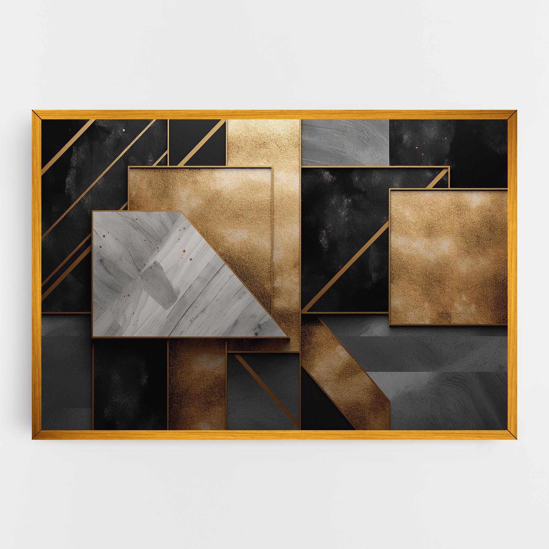 Картина на платно Abstract Gold Square mockup 0