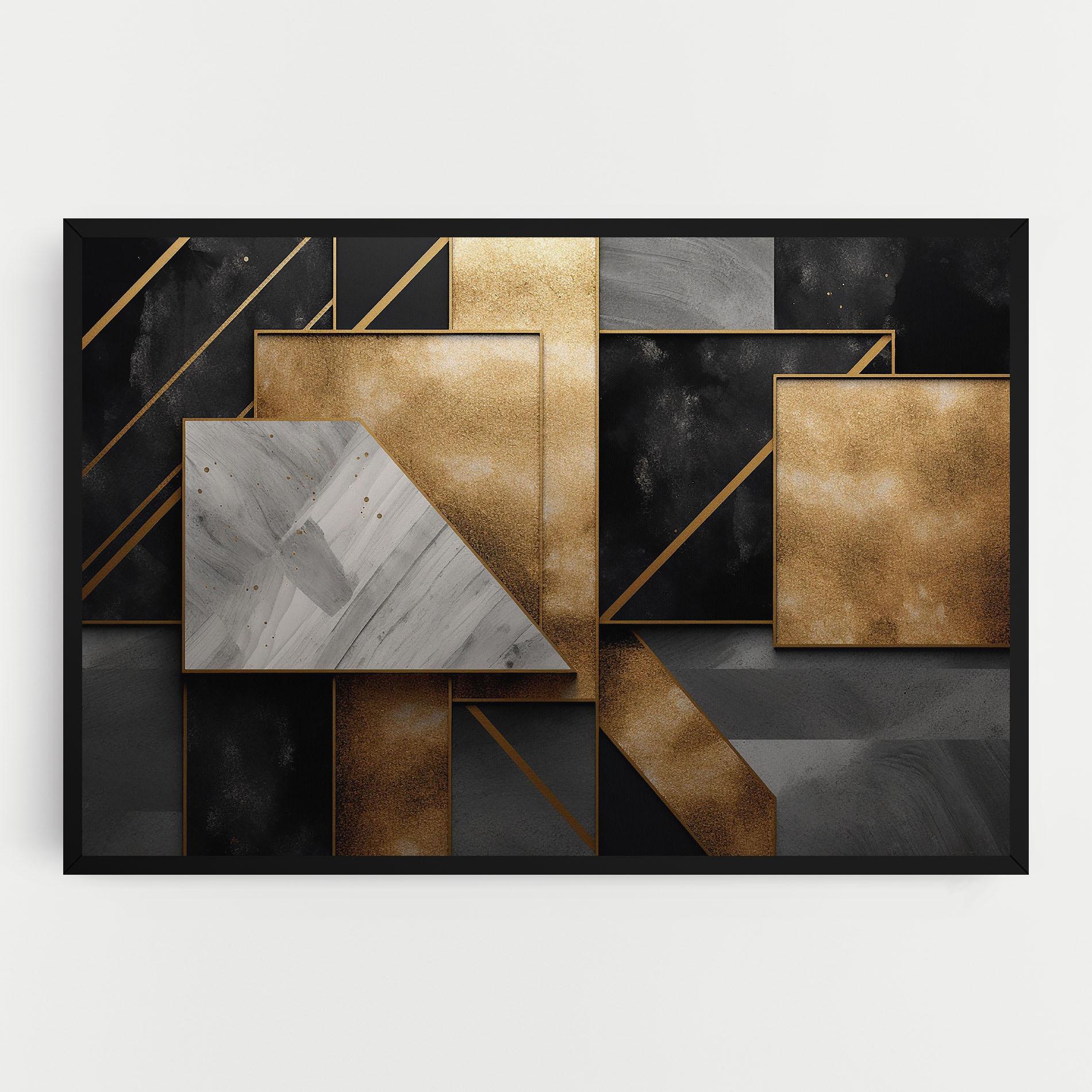 Картина на платно Abstract Gold Square mockup 0