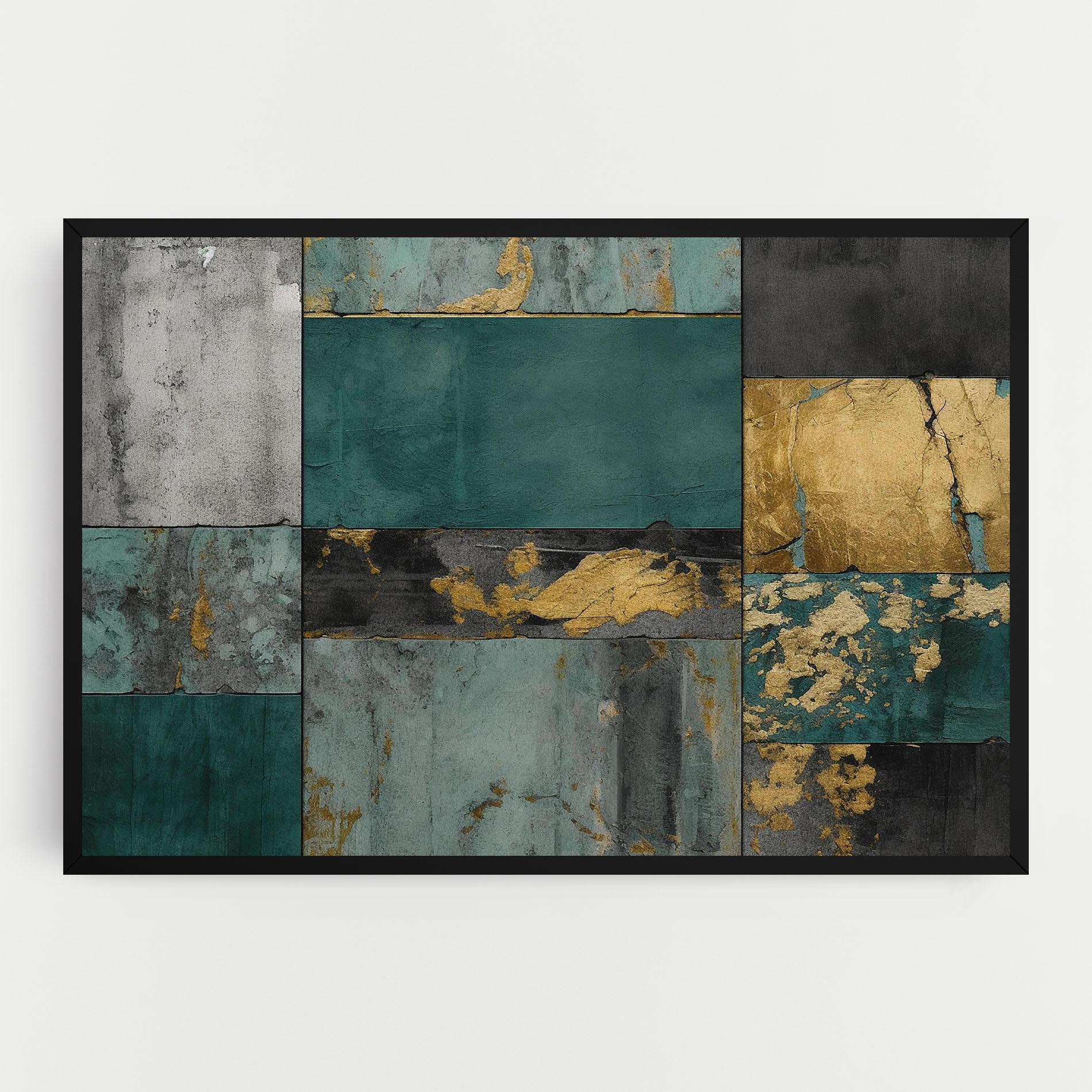 Картина на платно Golden Green Painting mockup 0