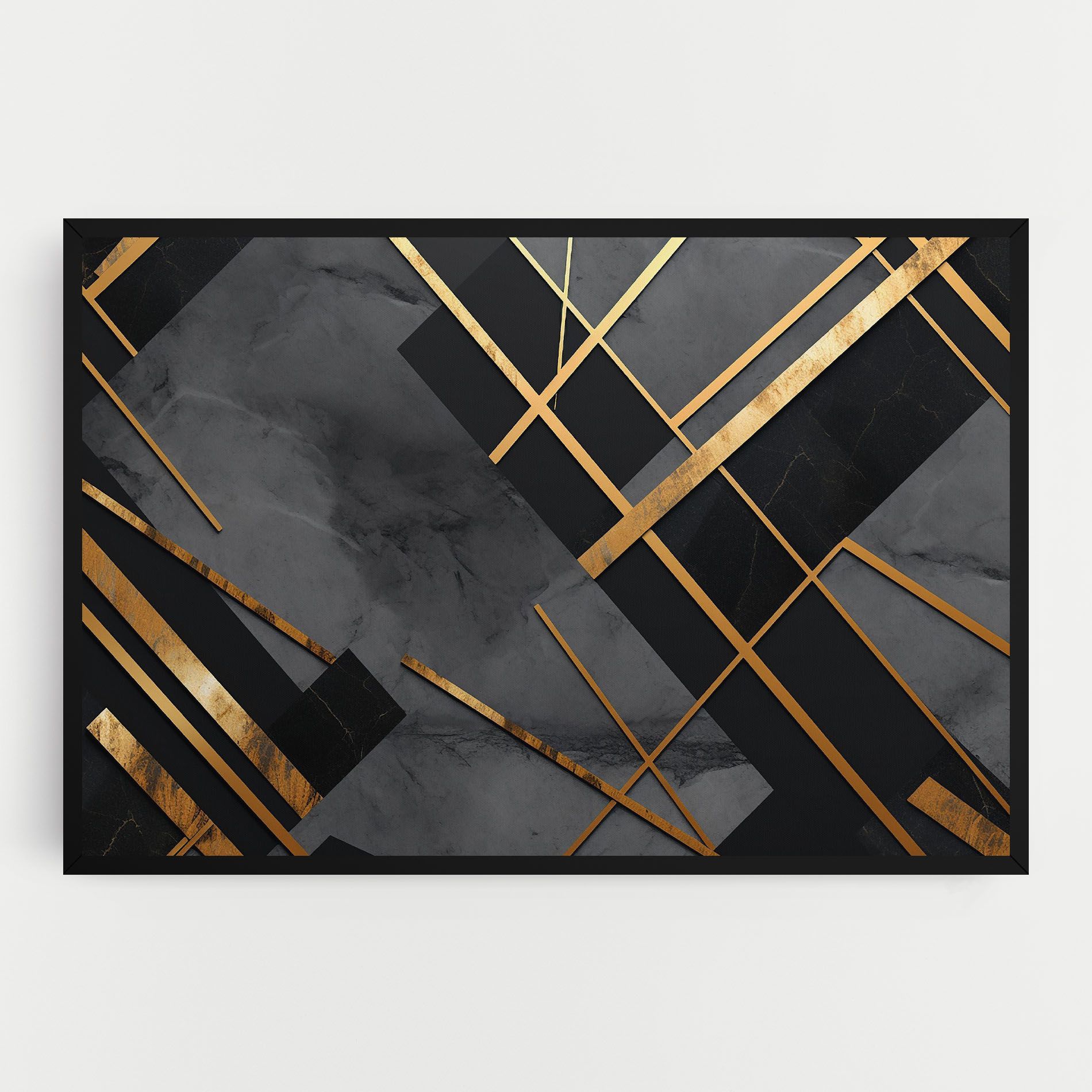 Grey Painting With Gold Lines mockup 0