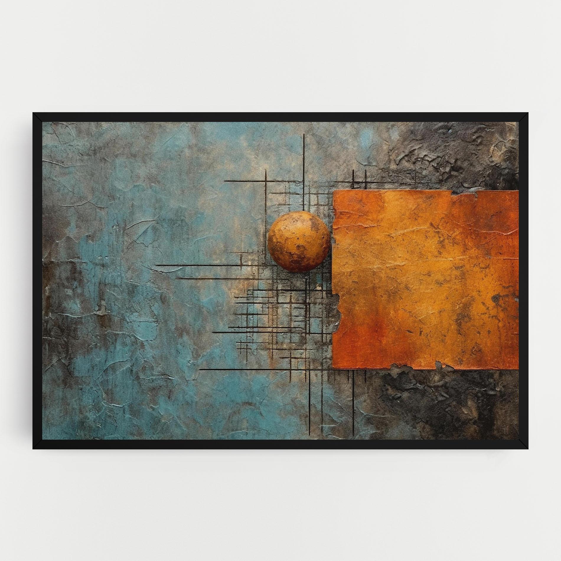 Картина на платно Orange Square Painting mockup 0