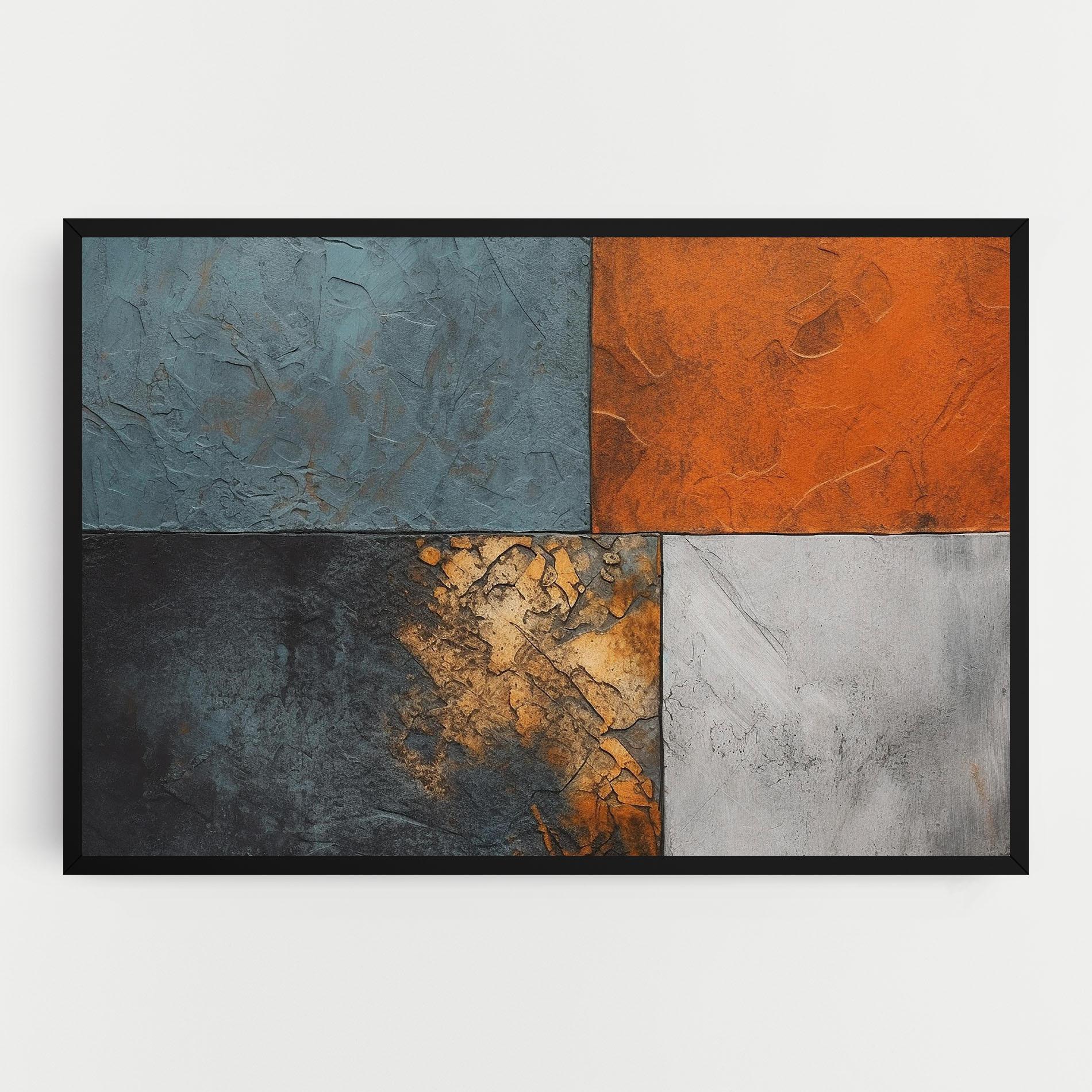 Картина на платно White Square With Gold mockup 0