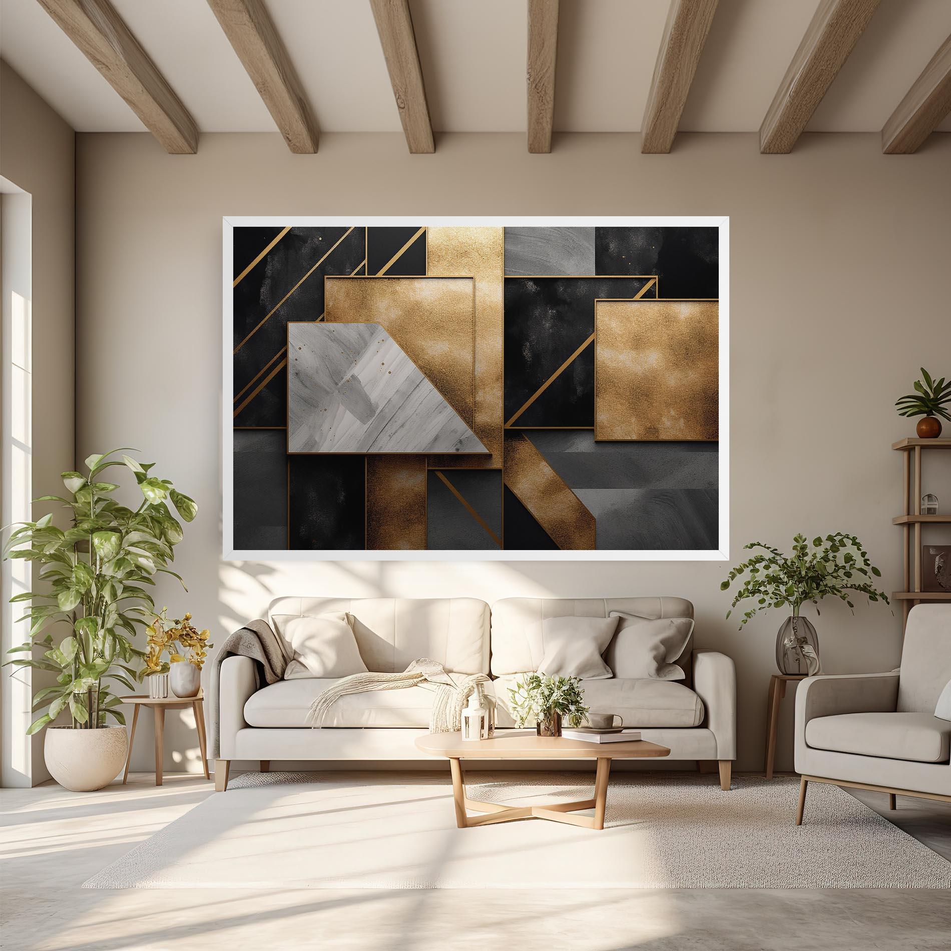 Картина на платно Abstract Gold Square mockup 6