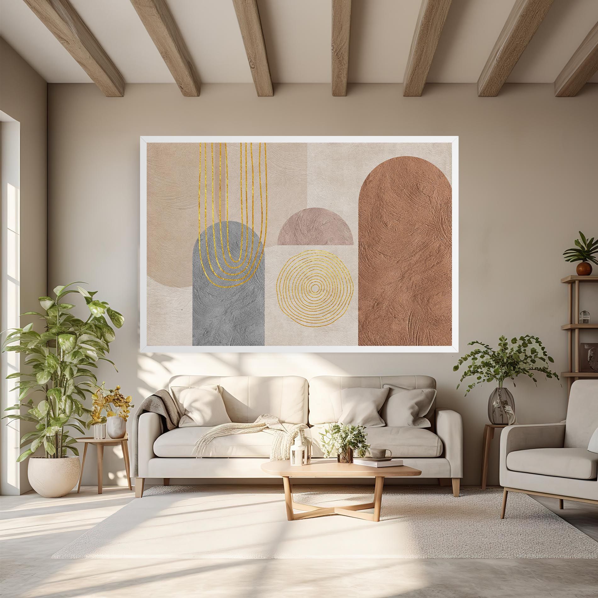 Gray Orange Painting mockup 6