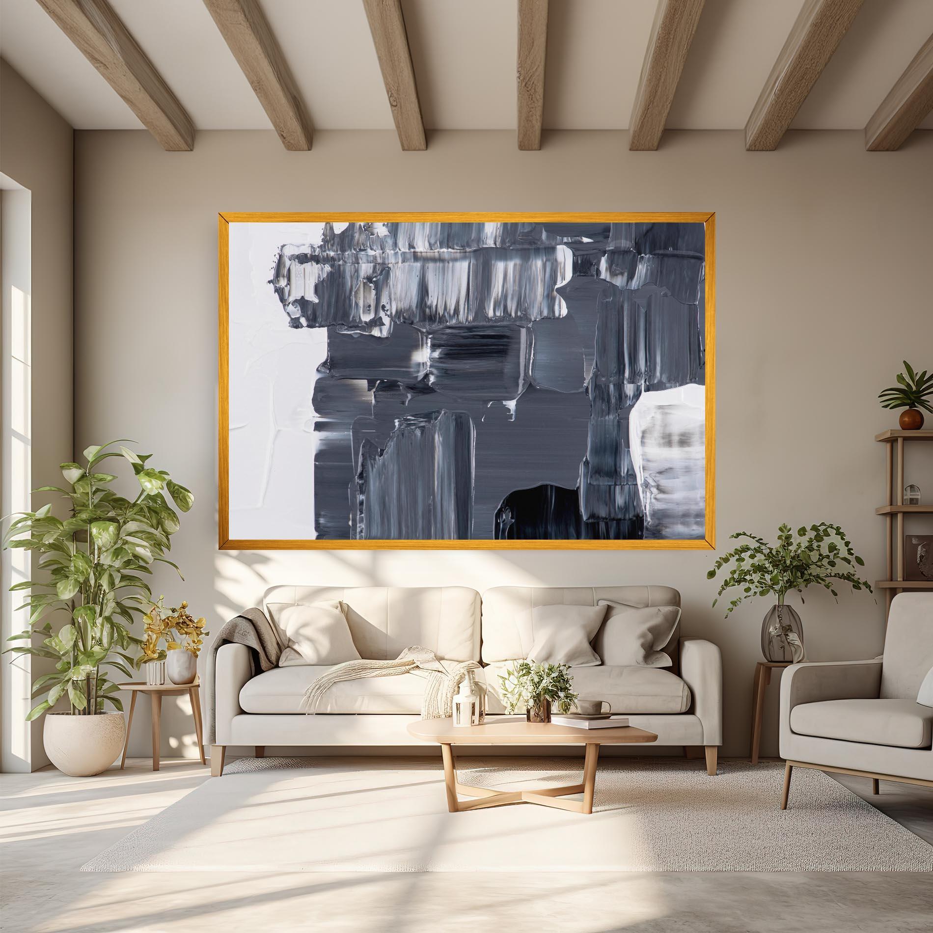 Картина на платно Black Acrylic Painting mockup 6