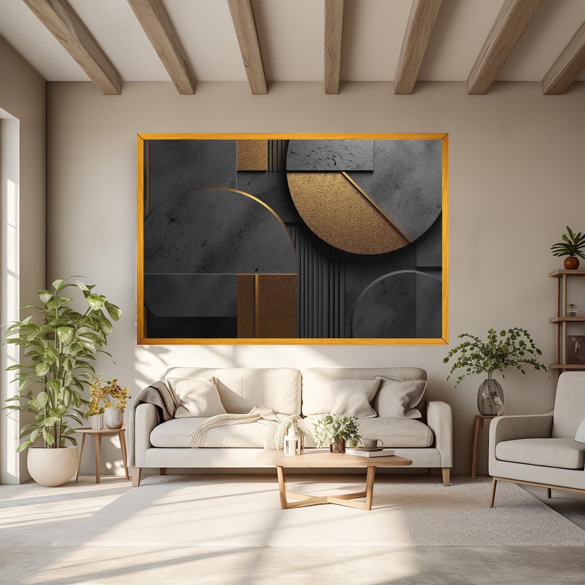 Gold With Grey Circle mockup 6