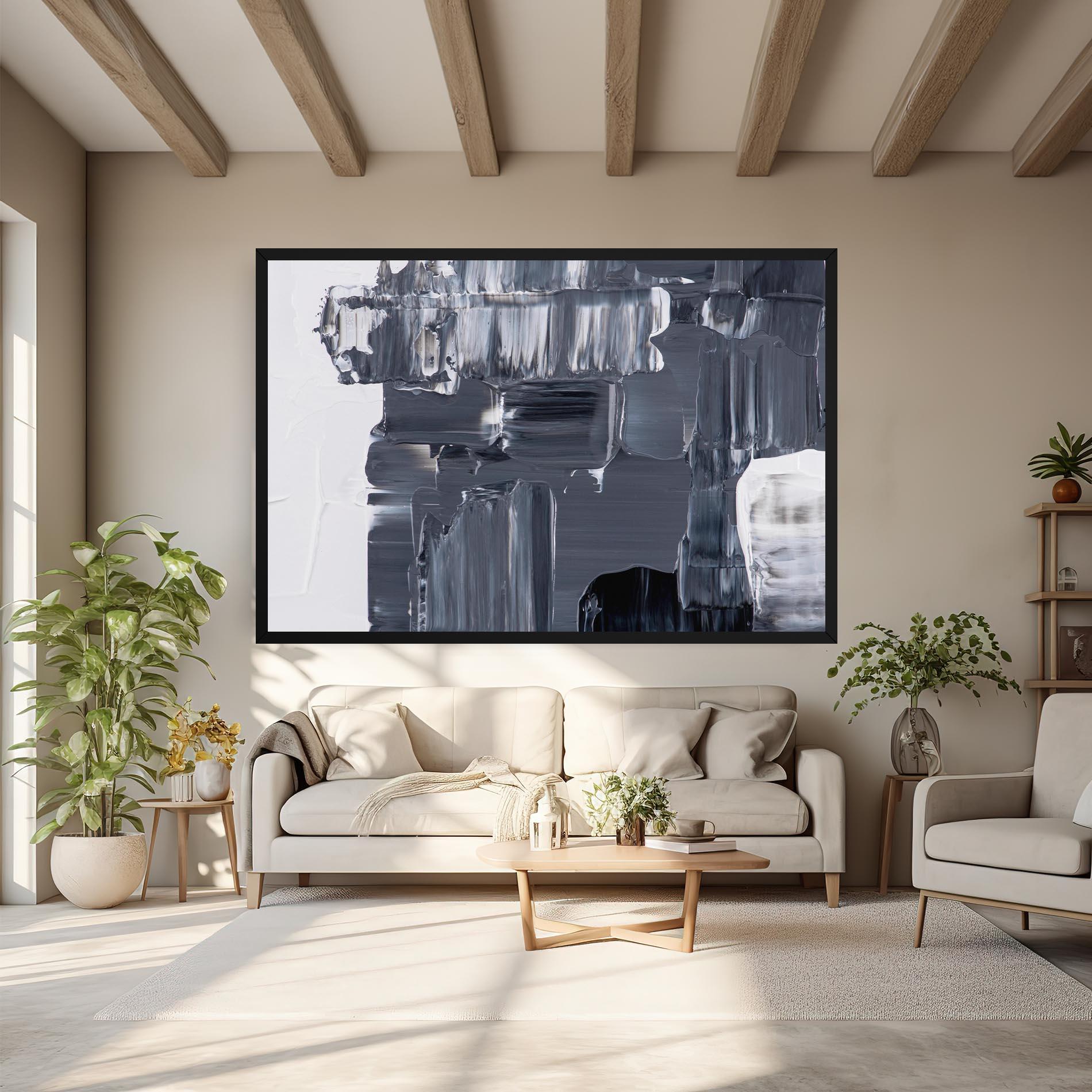 Картина на платно Black Acrylic Painting mockup 6