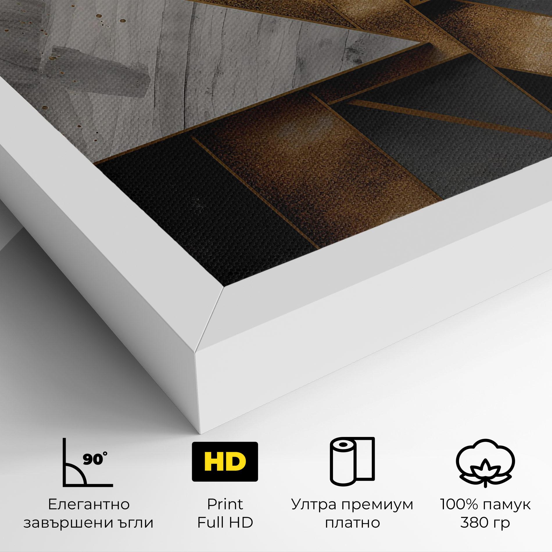 Картина на платно Abstract Gold Square mockup 4