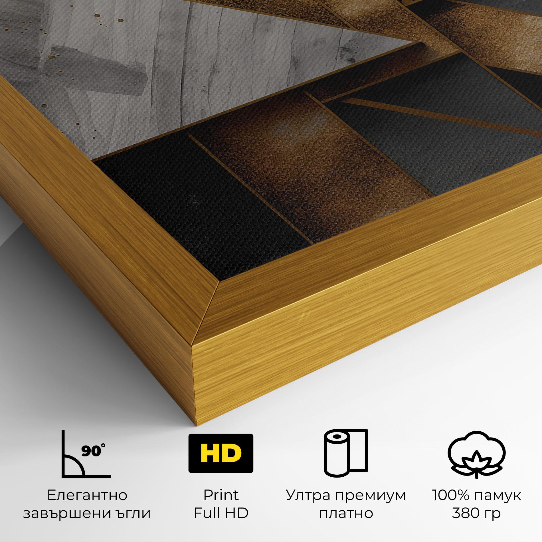 Картина на платно Abstract Gold Square mockup 4