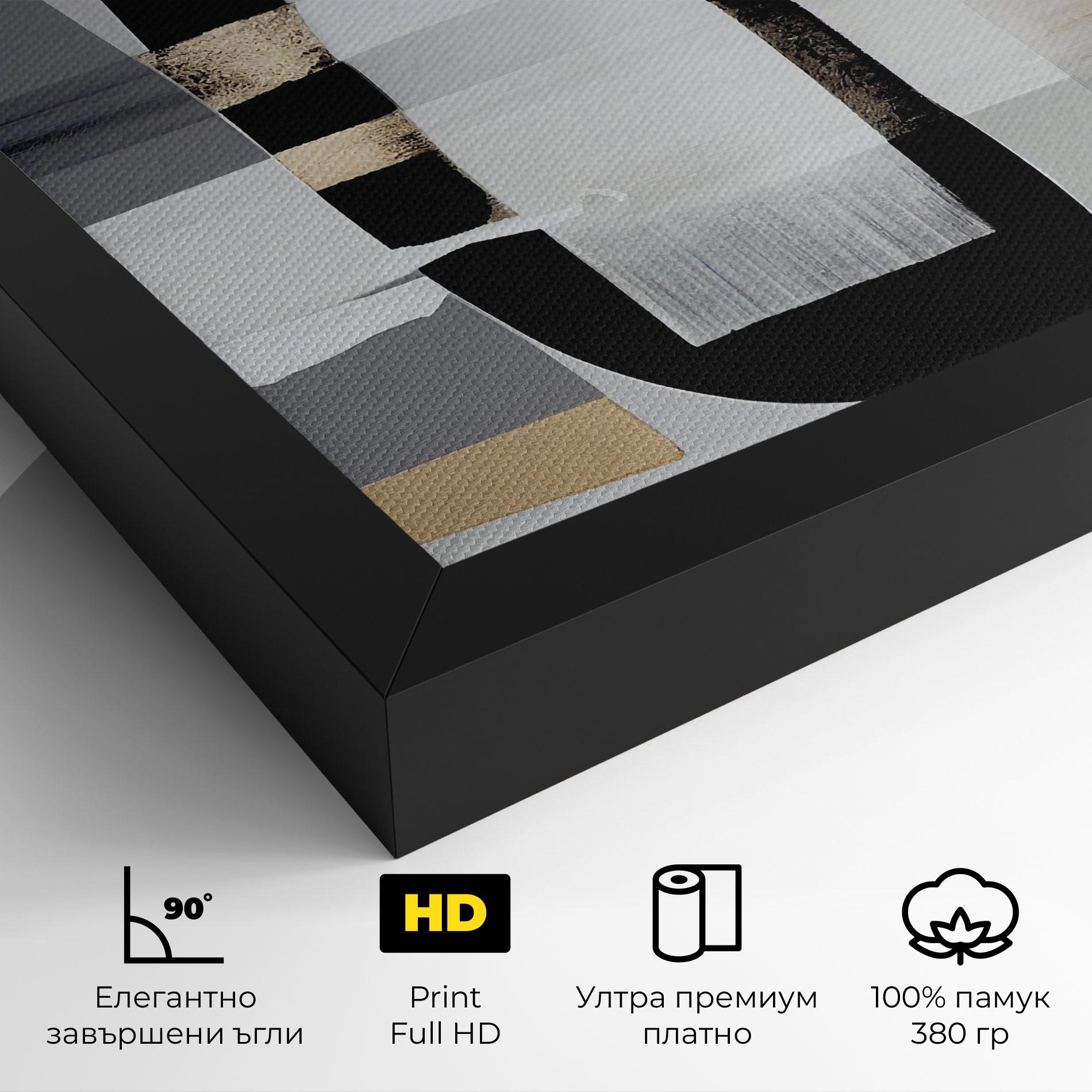 Картина на платно Abstract Gold Painting With Black mockup 4