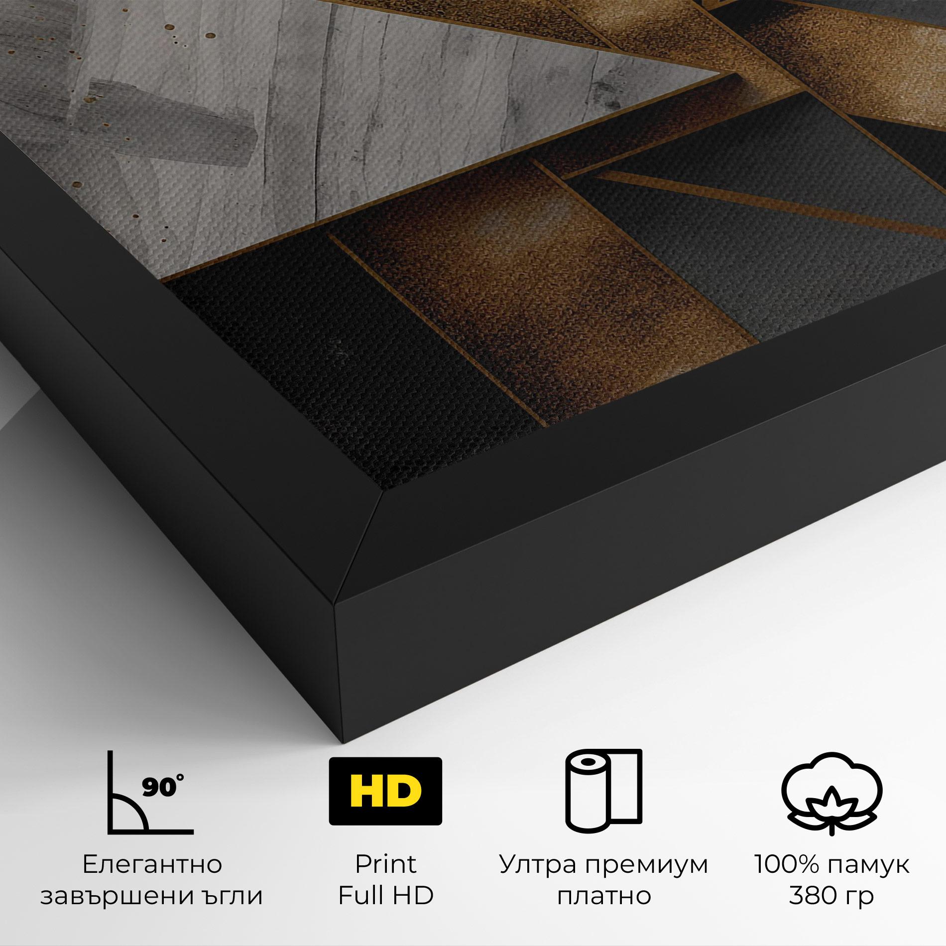 Картина на платно Abstract Gold Square mockup 4