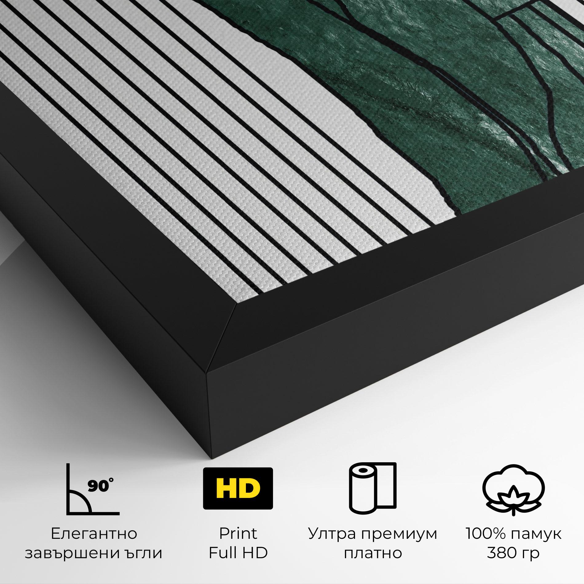 Картина на платно Abstract Green Face mockup 4