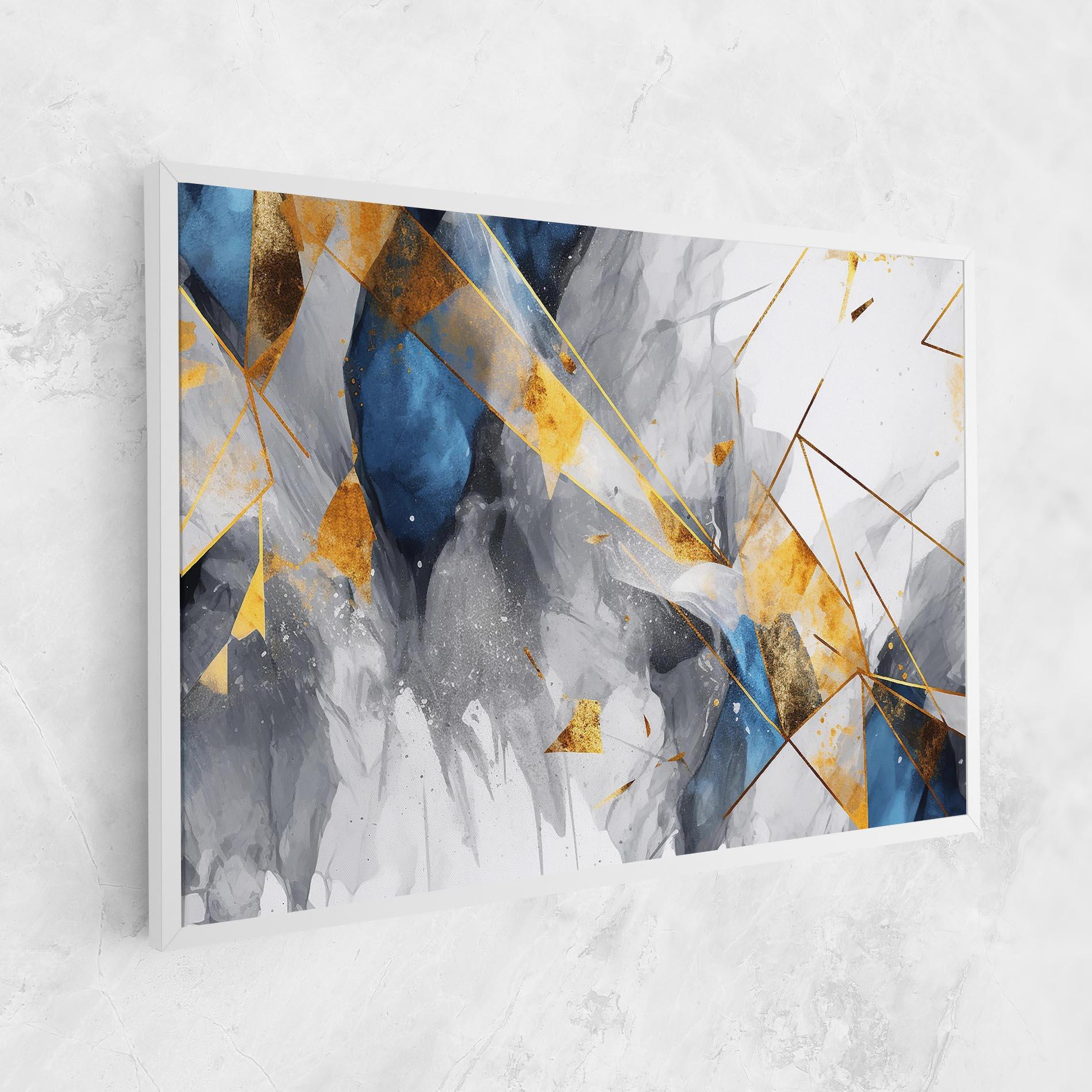 Картина на платно Abstract Gold Blue Pattern mockup 1