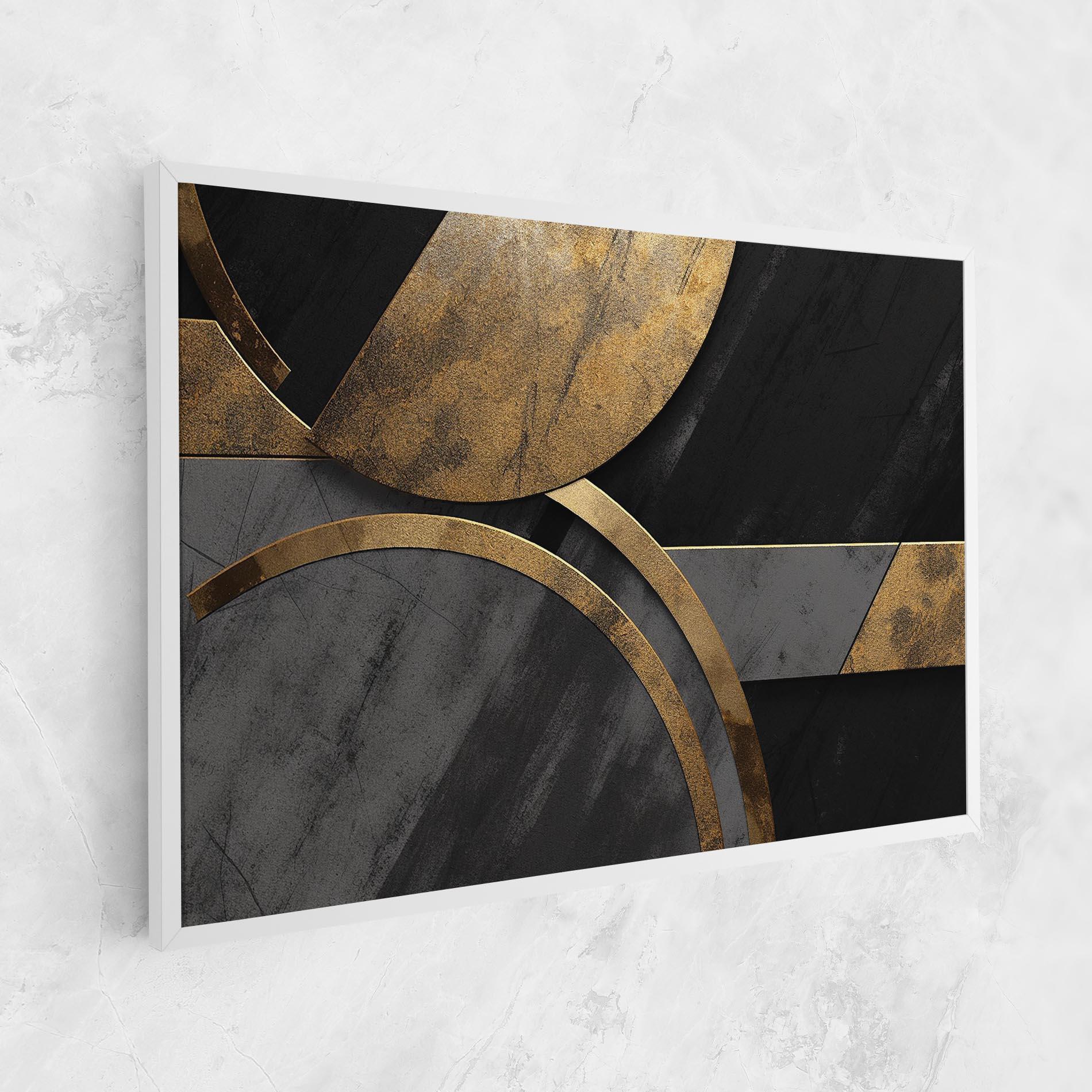 Картина на платно Grey With Gold Painting mockup 1
