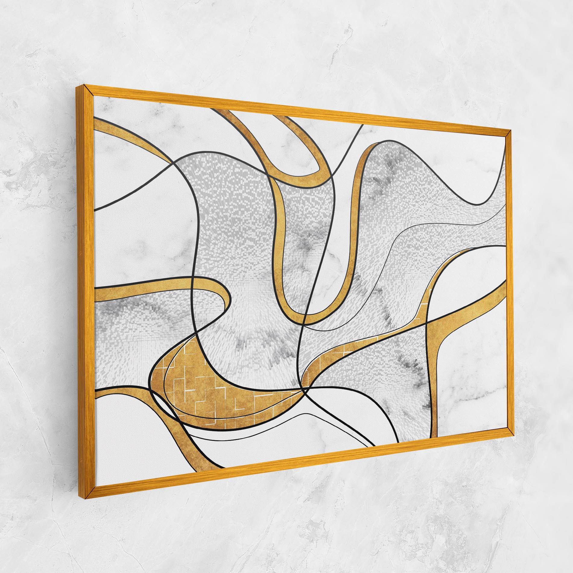 Картина на платно Abstract Gold Lines mockup 1