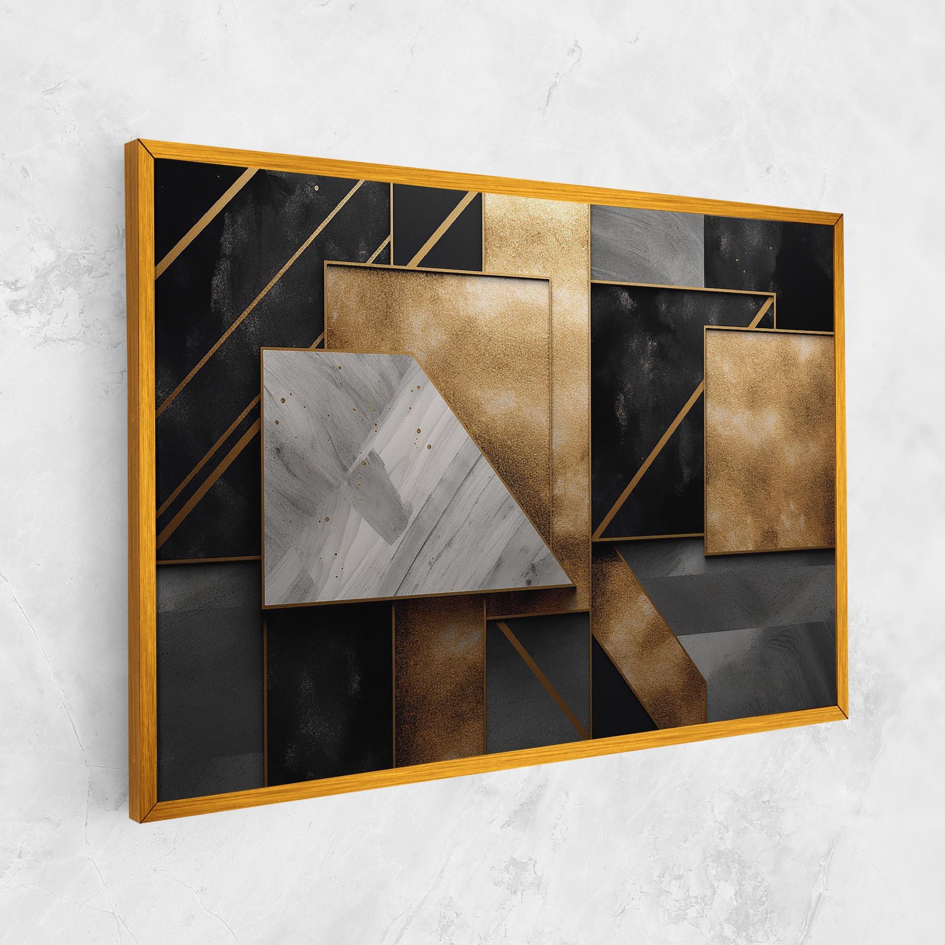 Картина на платно Abstract Gold Square mockup 1
