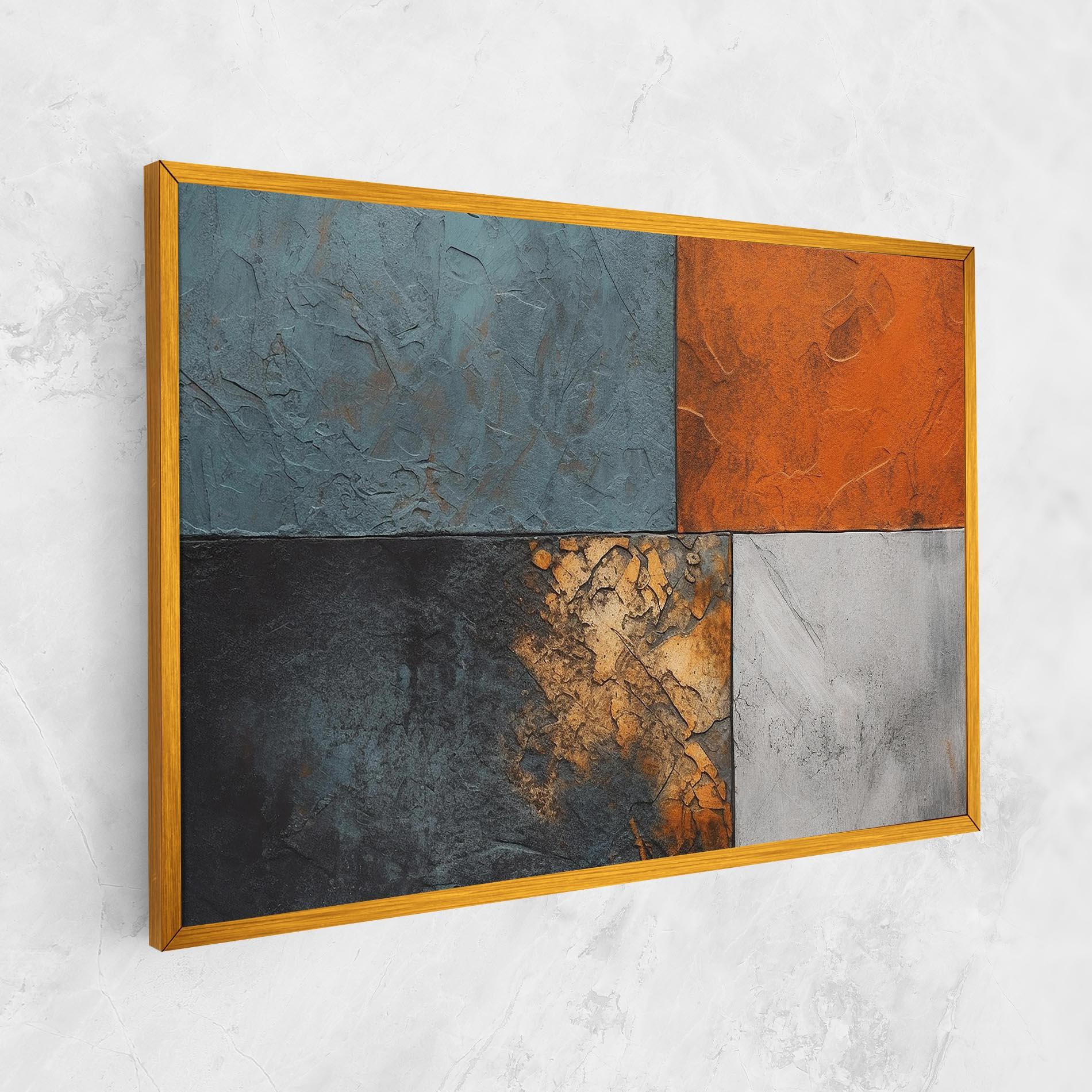 Картина на платно White Square With Gold mockup 1